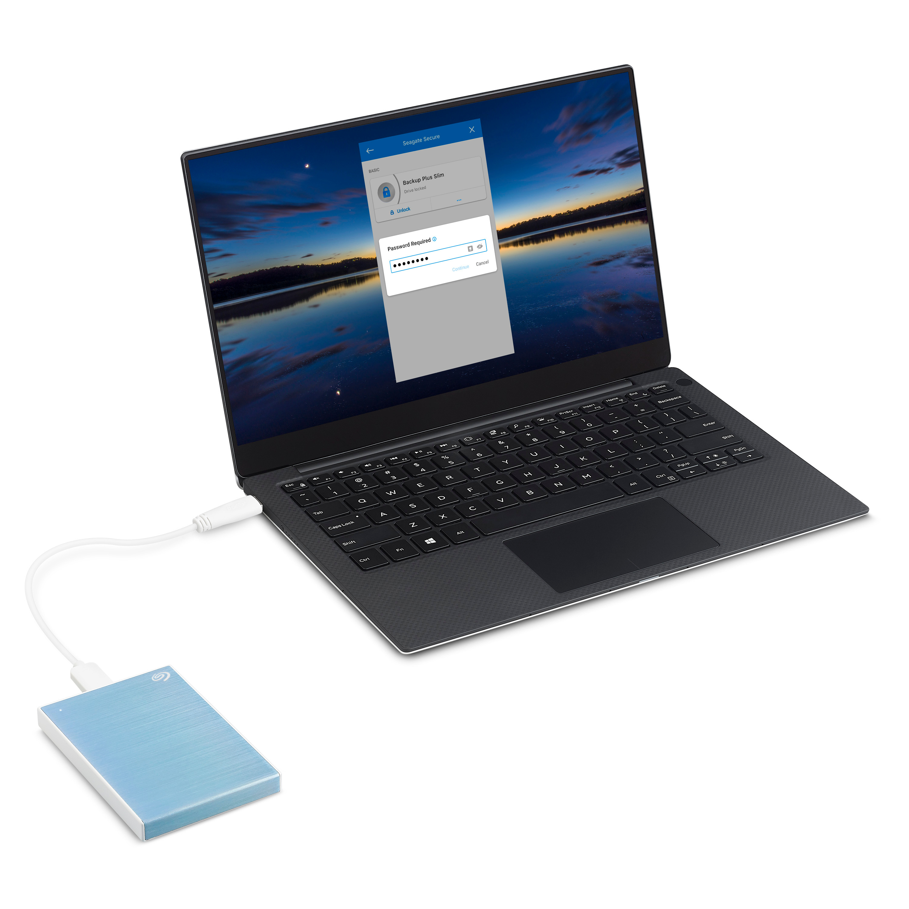 SEAGATE Backup Plus Slim Festplatte, 1 TB HDD, 2,5 Zoll, extern, Blau