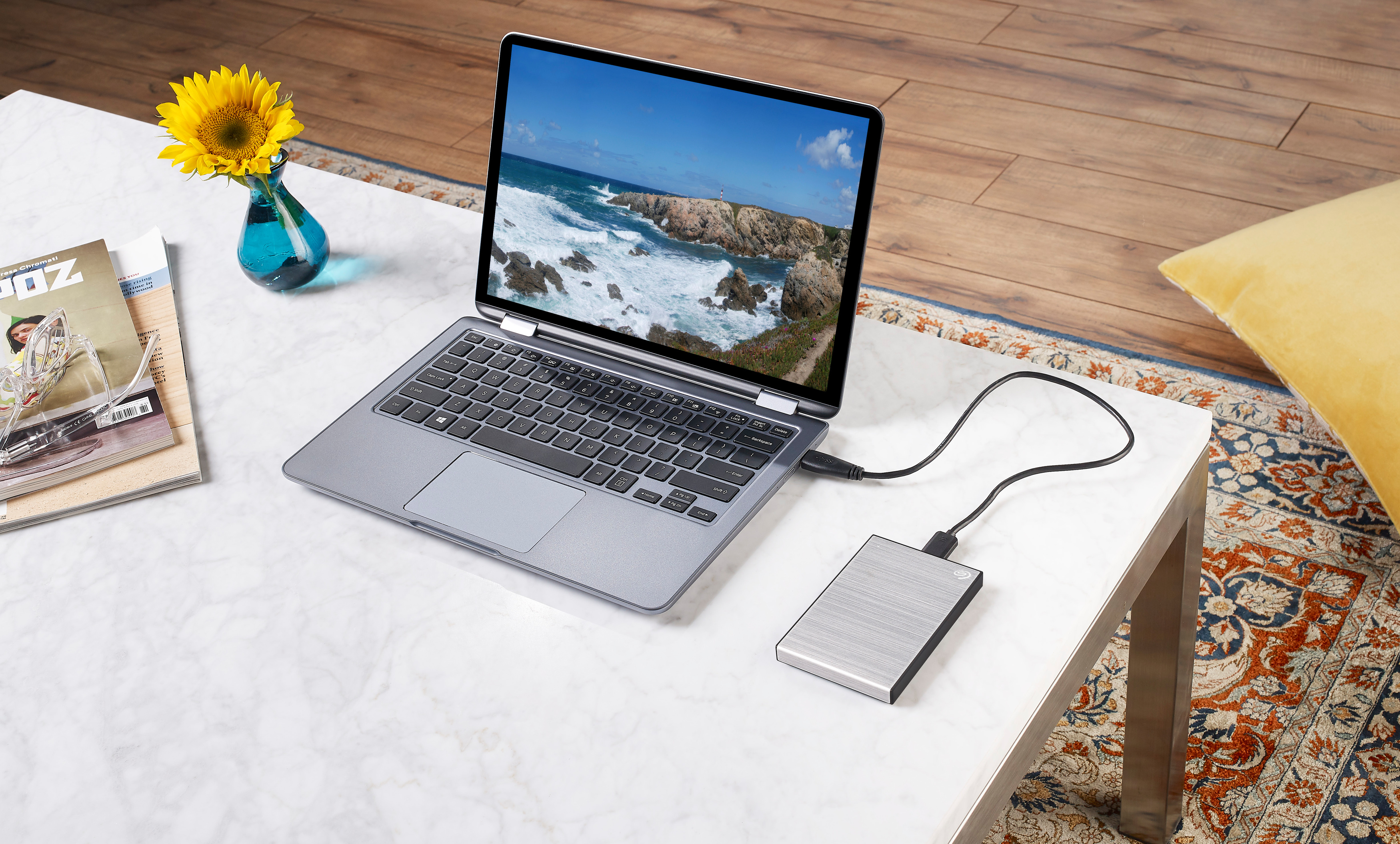 SEAGATE Backup Plus Slim Festplatte, 1 TB HDD, 2,5 Zoll, extern, Silber