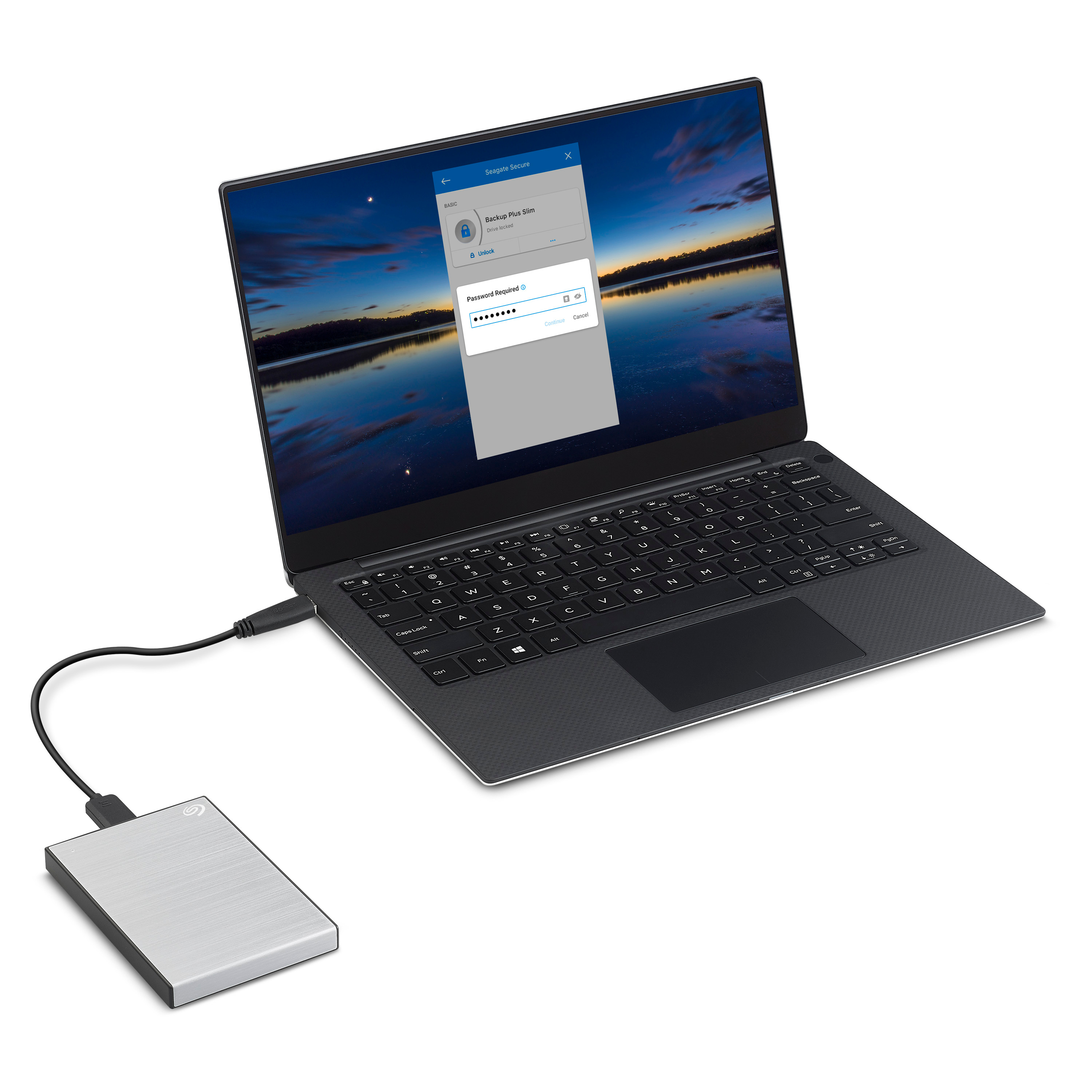SEAGATE Backup Plus Slim Festplatte, 1 TB HDD, 2,5 Zoll, extern, Silber