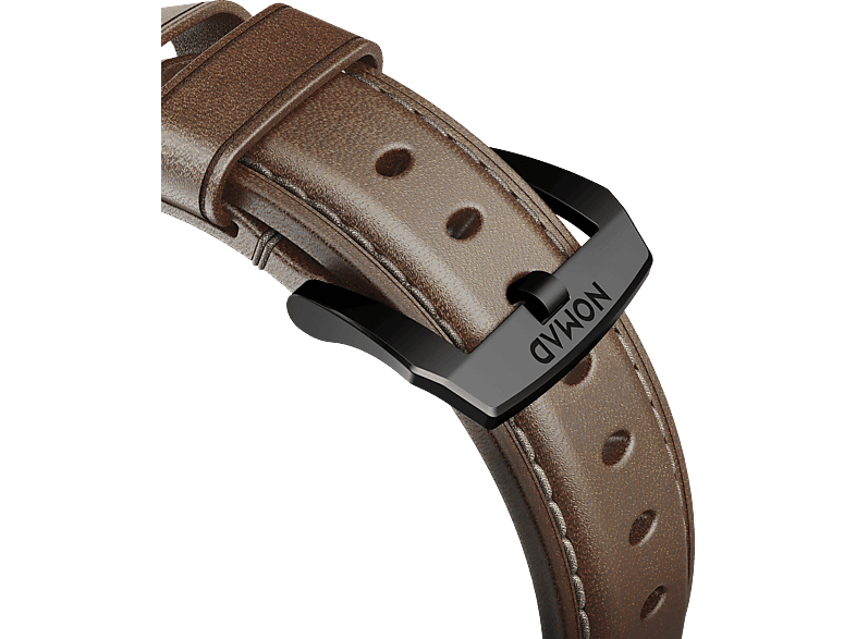 NOMAD Strap Traditional Leather Connector 42 Black Ersatzarmband, mm, Apple, Braun/Schwarz