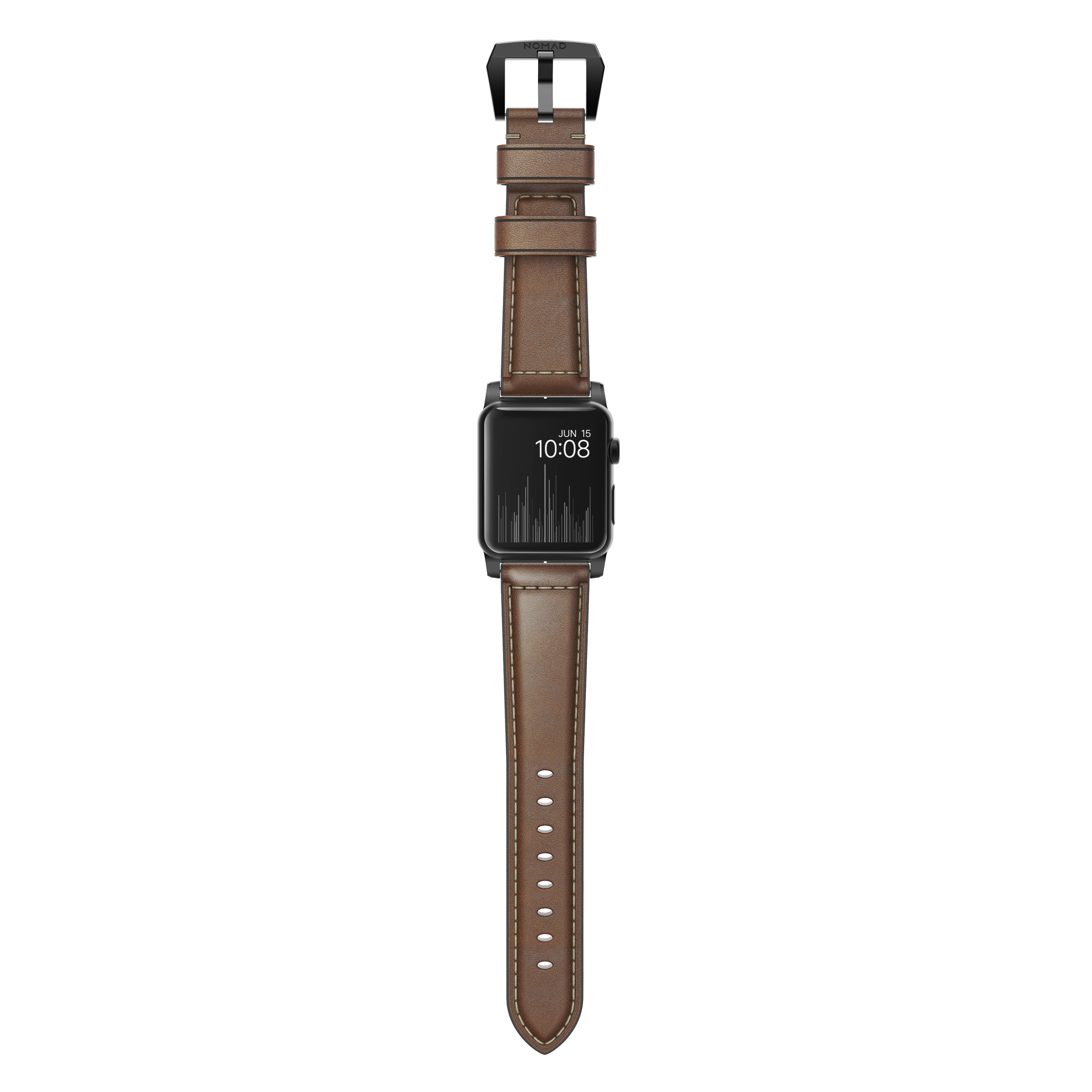NOMAD Strap mm, Ersatzarmband, Apple, Braun/Schwarz Traditional Connector 42 Black Leather