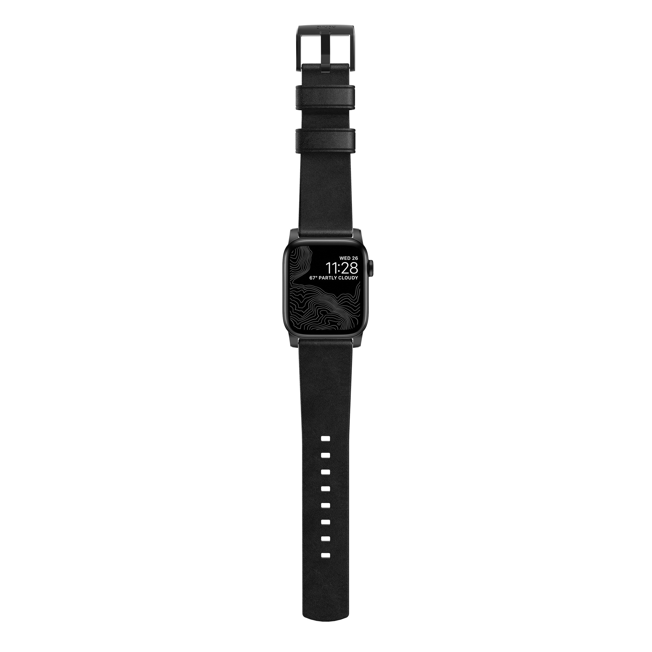 NOMAD Strap Modern Leather Connector Black 42mm, Ersatzarmband, Schwarz