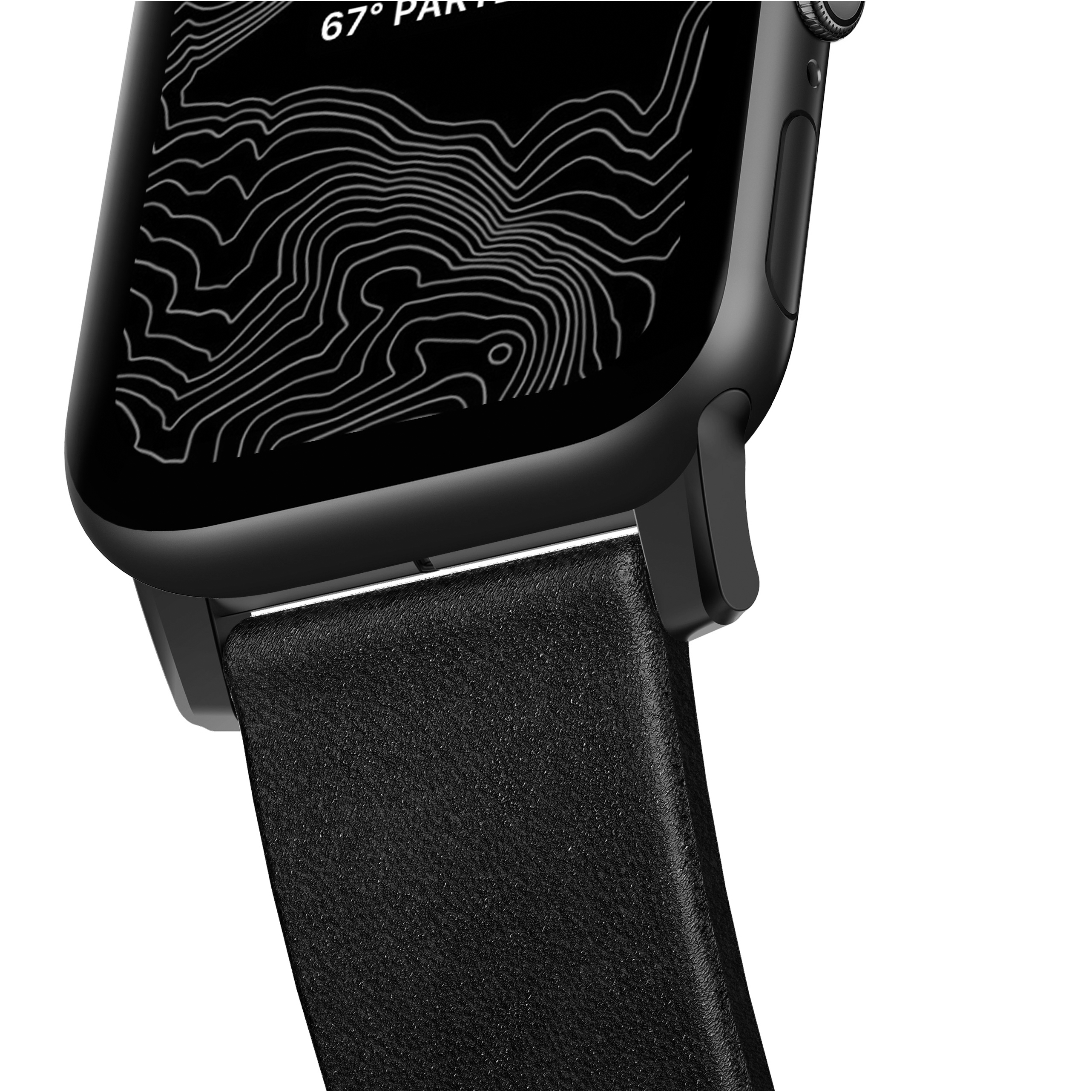 NOMAD Strap Modern Leather Connector Black 42mm, Ersatzarmband, Schwarz