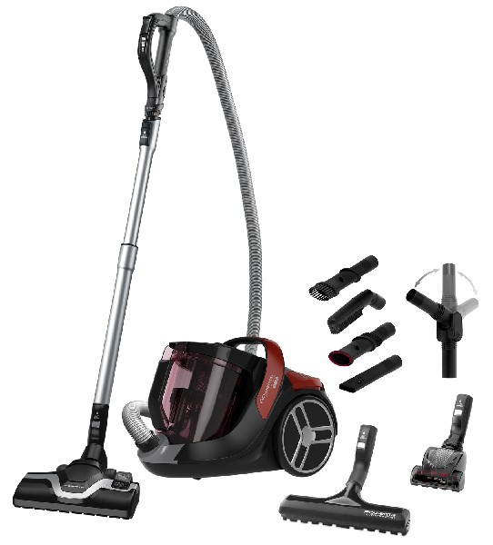 Aspirador sin bolsa - Rowenta RO 7283 X-Trem Power Cyclonic, 2.5 L, 550 W, Rojo
