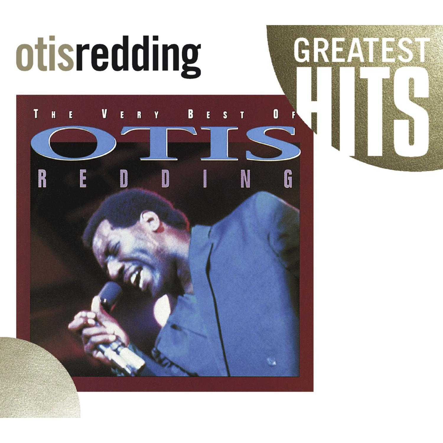Albumcover: Otis Redding singt, Titel 'Greatest Hits', rotes und goldenes Design.