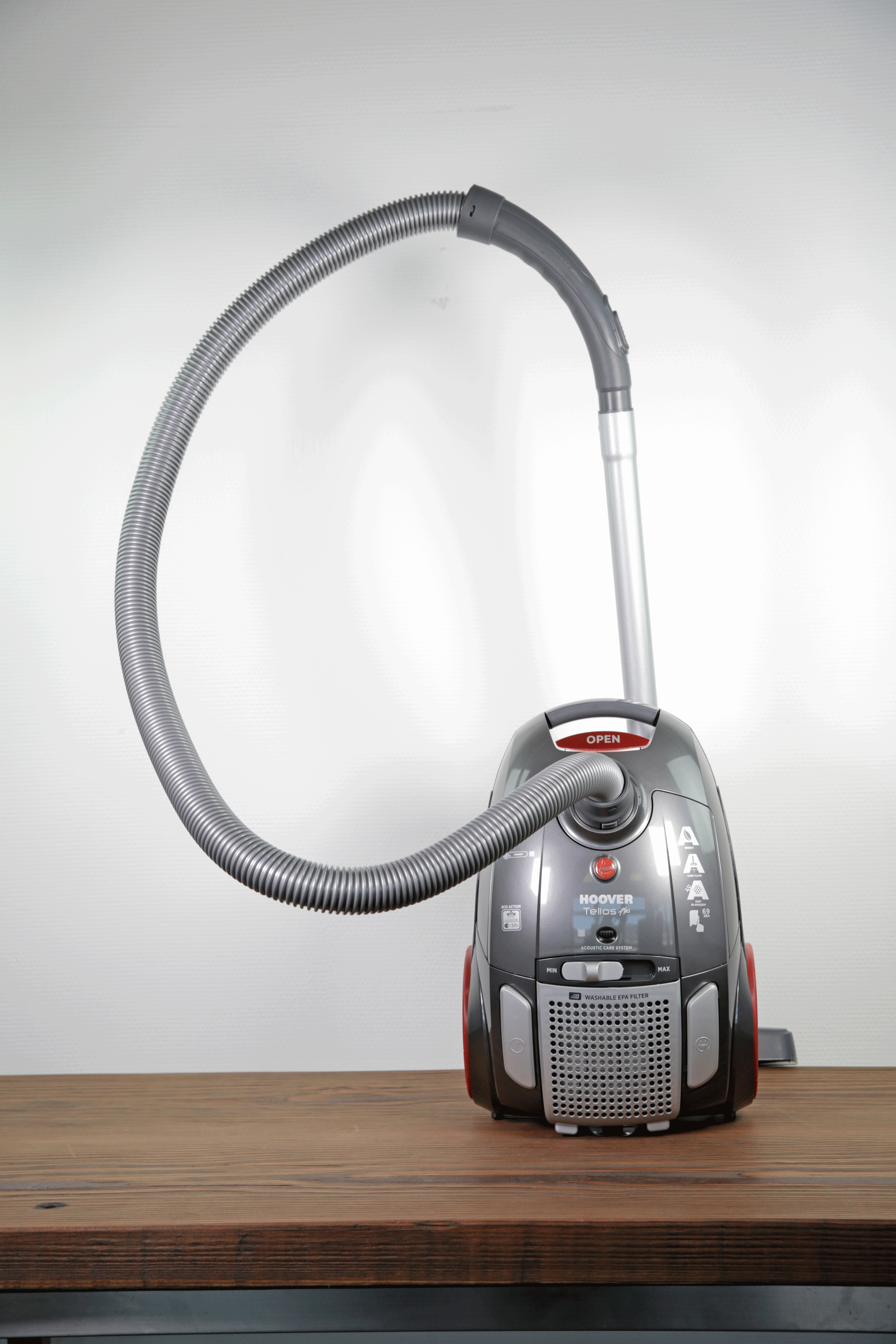 HOOVER TE22PAR 021 - Aspirapolvere (Grigio/Rosso, con la borsa)