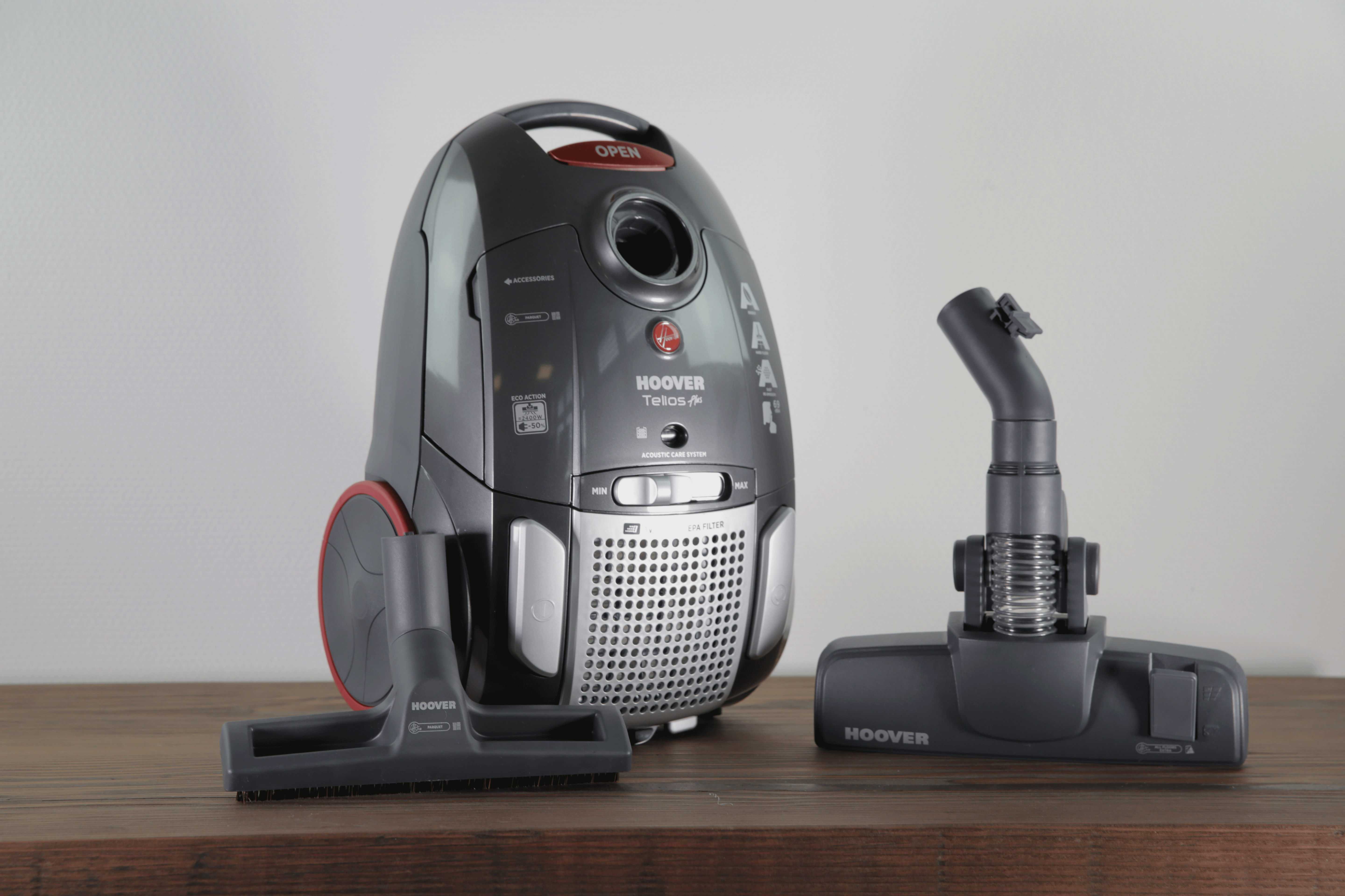 HOOVER TE22PAR 021 - Aspirapolvere (Grigio/Rosso, con la borsa)