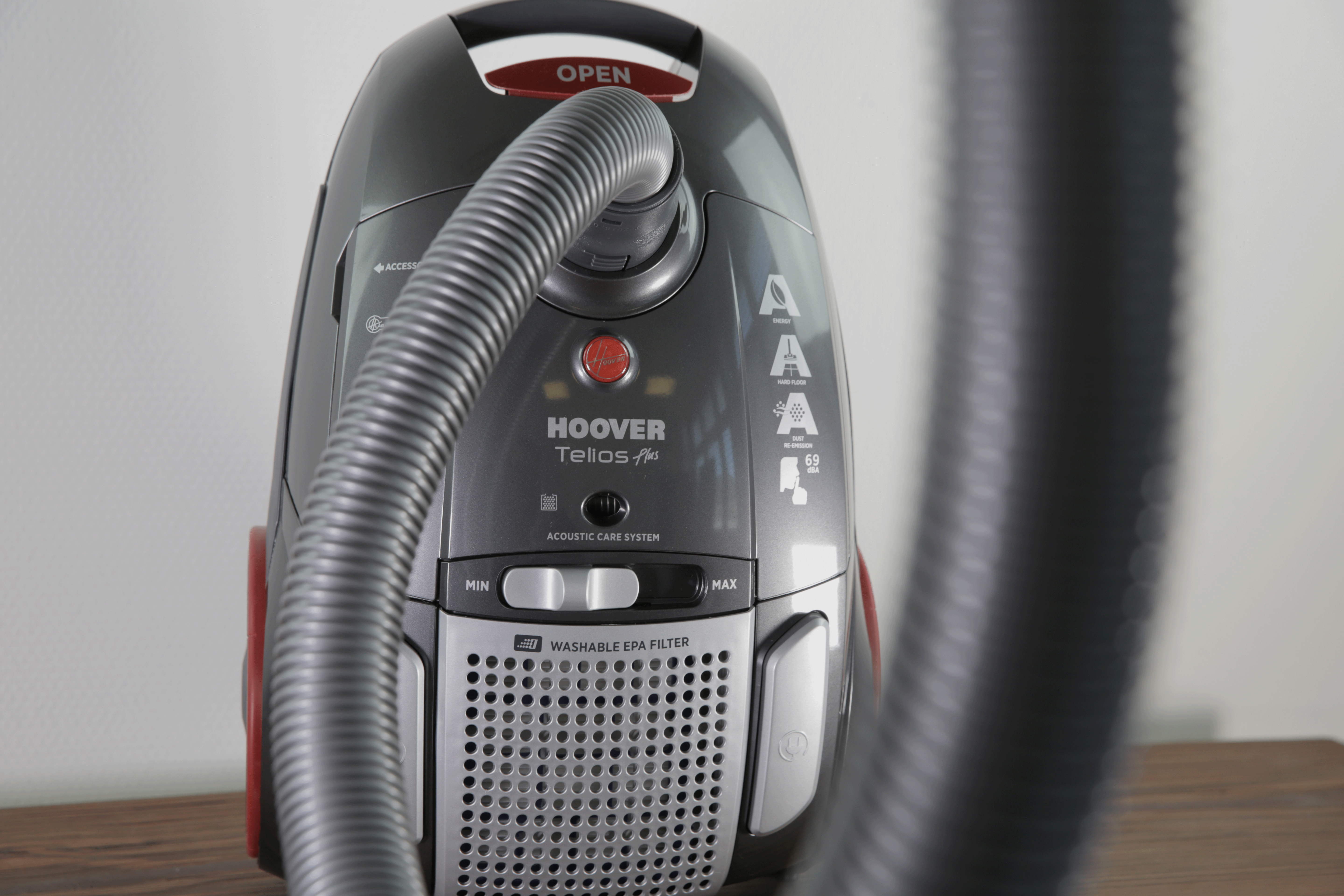 HOOVER TE22PAR 021 - Aspirapolvere (Grigio/Rosso, con la borsa)