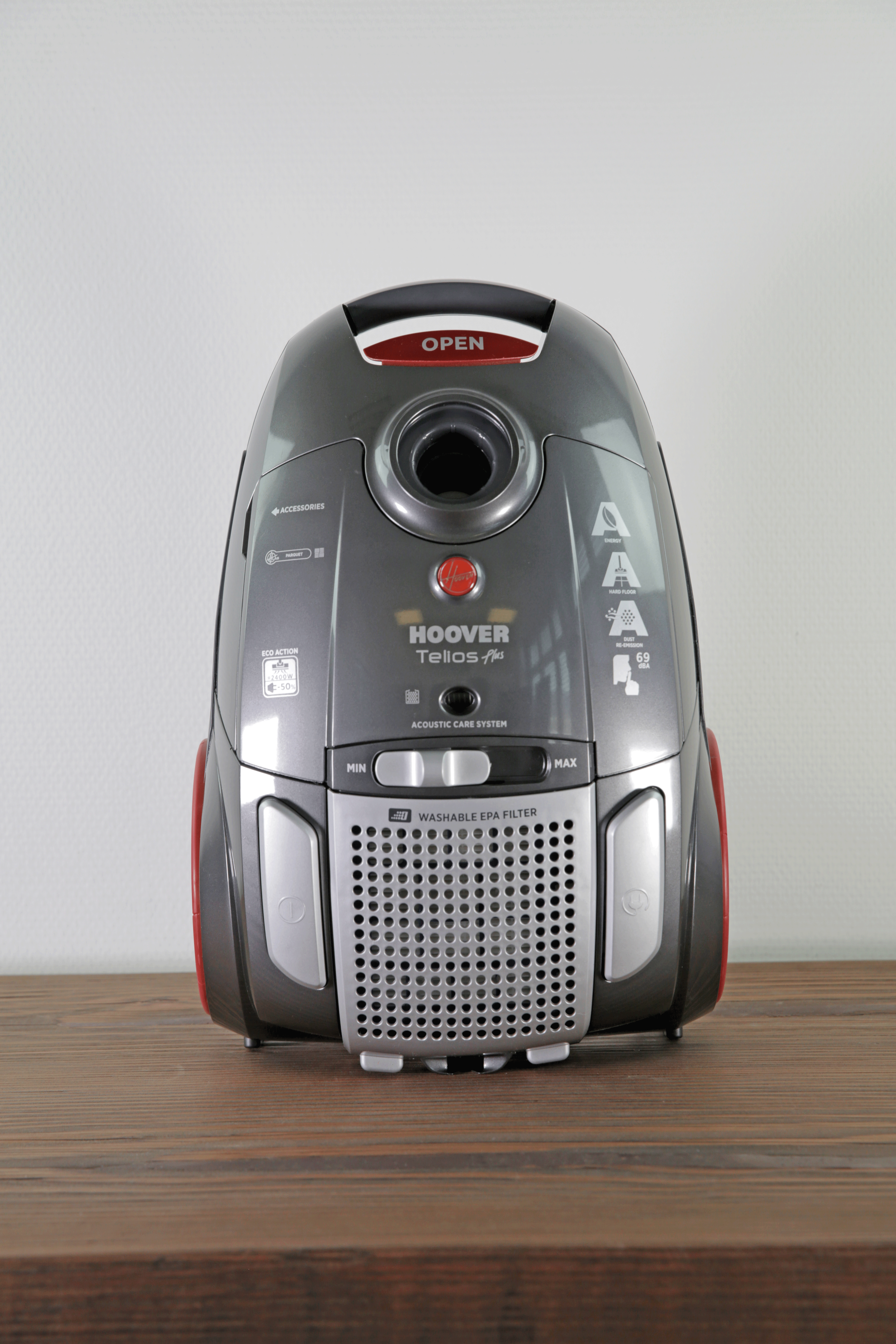 HOOVER TE22PAR 021 - Aspirapolvere (Grigio/Rosso, con la borsa)