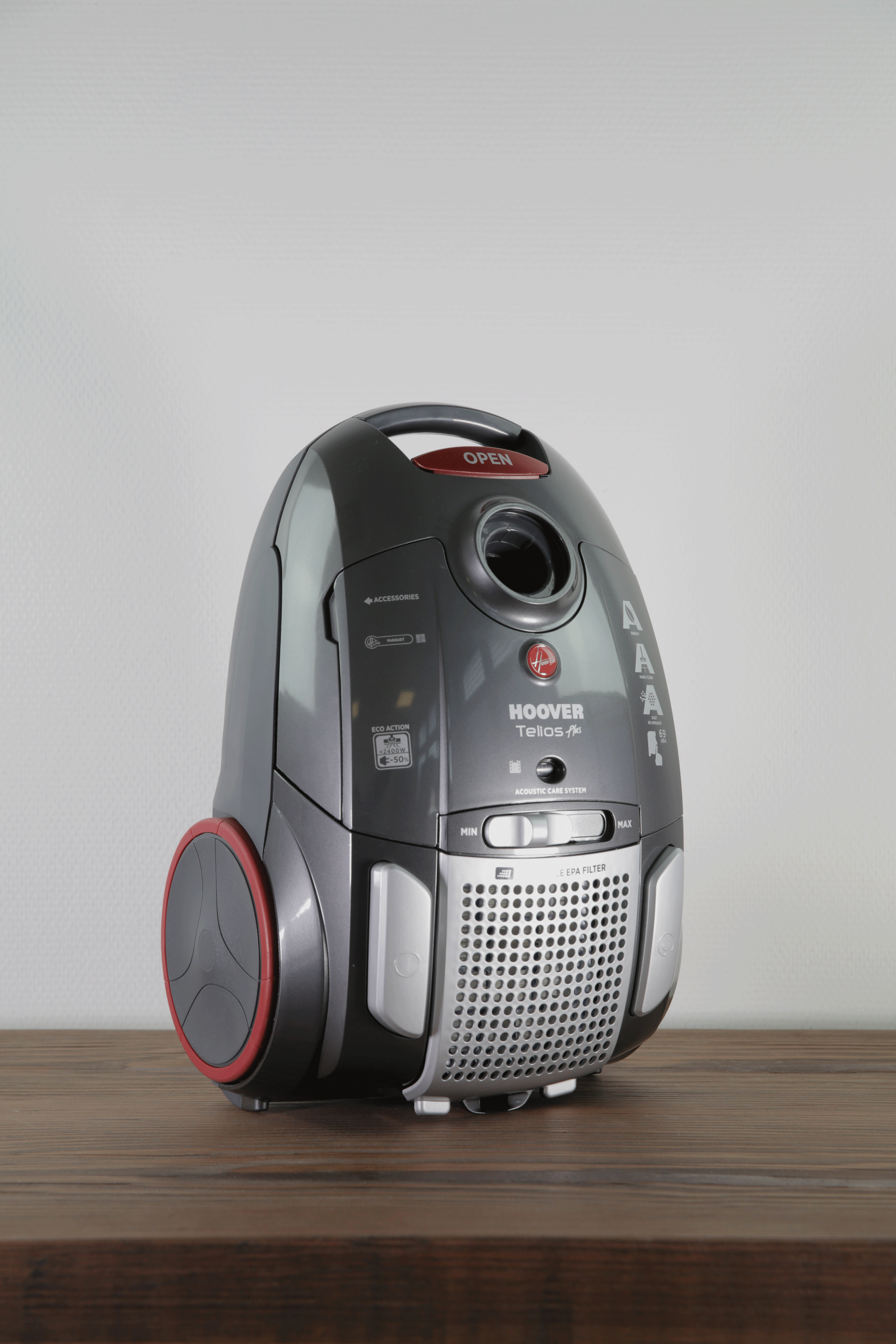HOOVER TE22PAR 021 - Aspirapolvere (Grigio/Rosso, con la borsa)