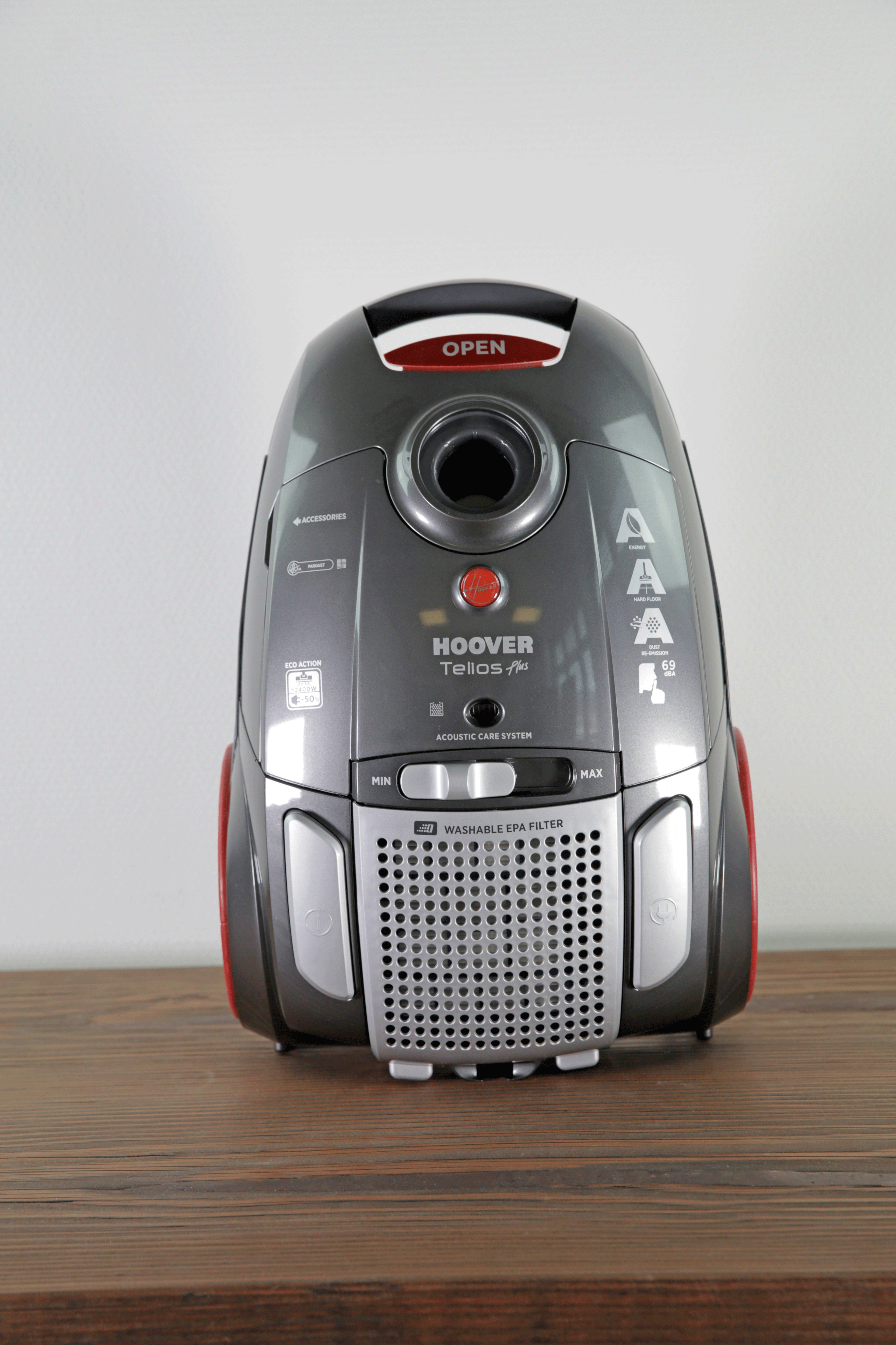 HOOVER TE22PAR 021 - Aspirapolvere (Grigio/Rosso, con la borsa)