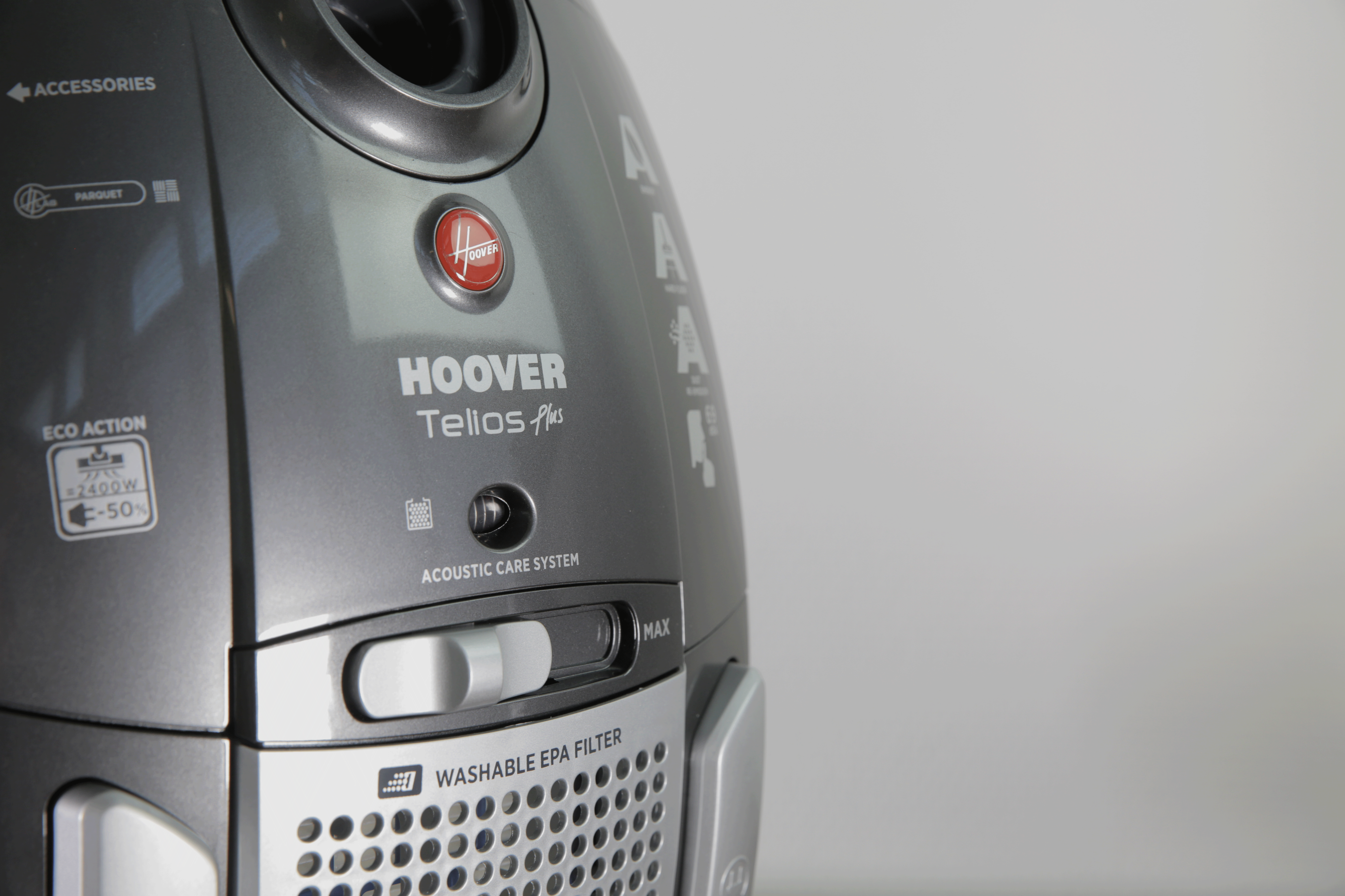 HOOVER TE22PAR 021 - Aspirapolvere (Grigio/Rosso, con la borsa)