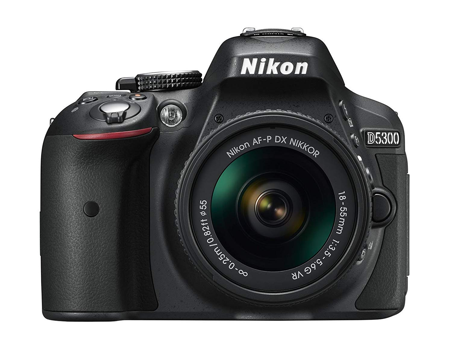 Cámara Réflex- Nikon D5300, 24.2MP, Vídeo FHD, WiFi, GPS, Negro + Objetivo AF-P 18-55mm VR f/3.5-5.6