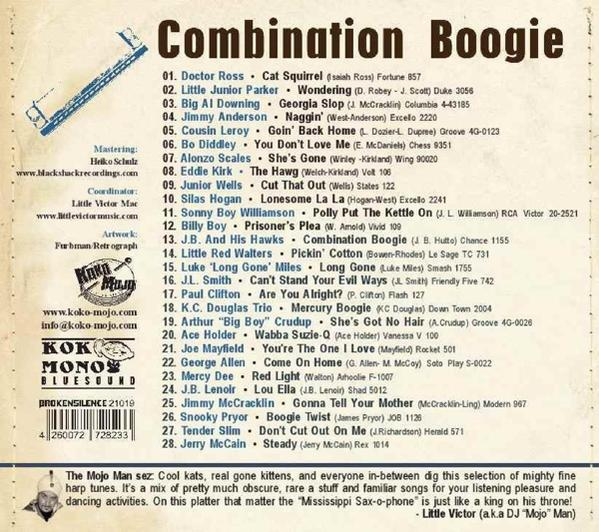 Ein CD-Cover mit Text, einschließlich des Titels Combination Boogie.