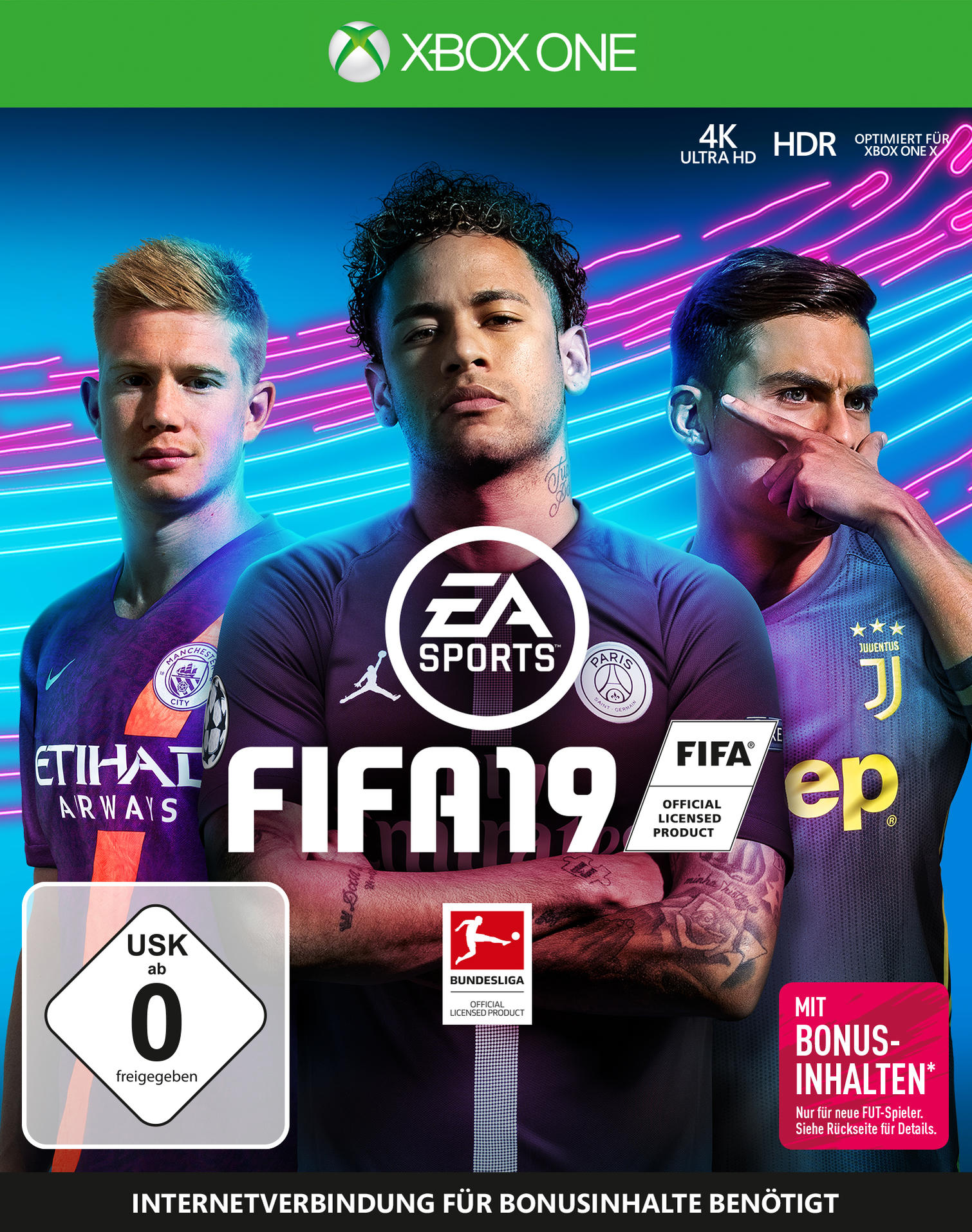 FIFA 19 Spielcover mit Fußballspielern.