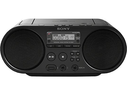 SONY ZS-PS55B CD-Boombox - Digitaler Radio-Tuner (DAB+, FM, Schwarz)