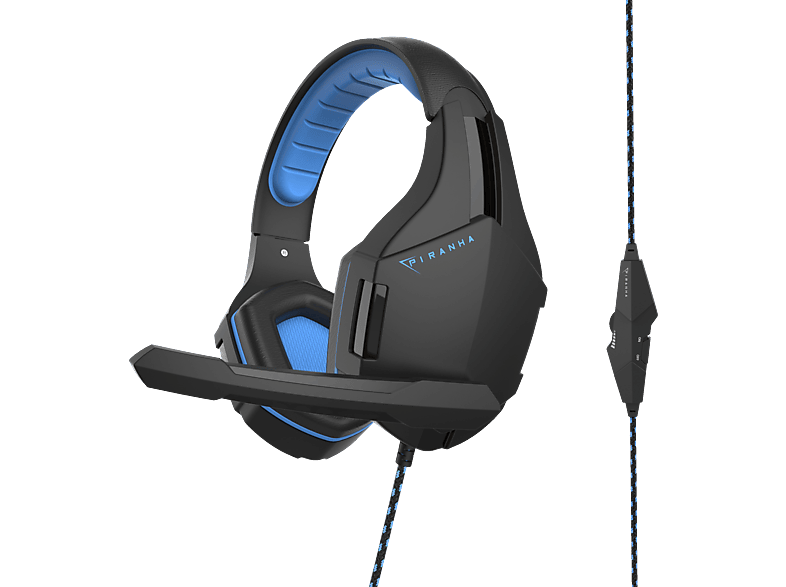 PIRANHA HP 25, Overear Gaming Headset Schwarz/Blau PlayStation 4