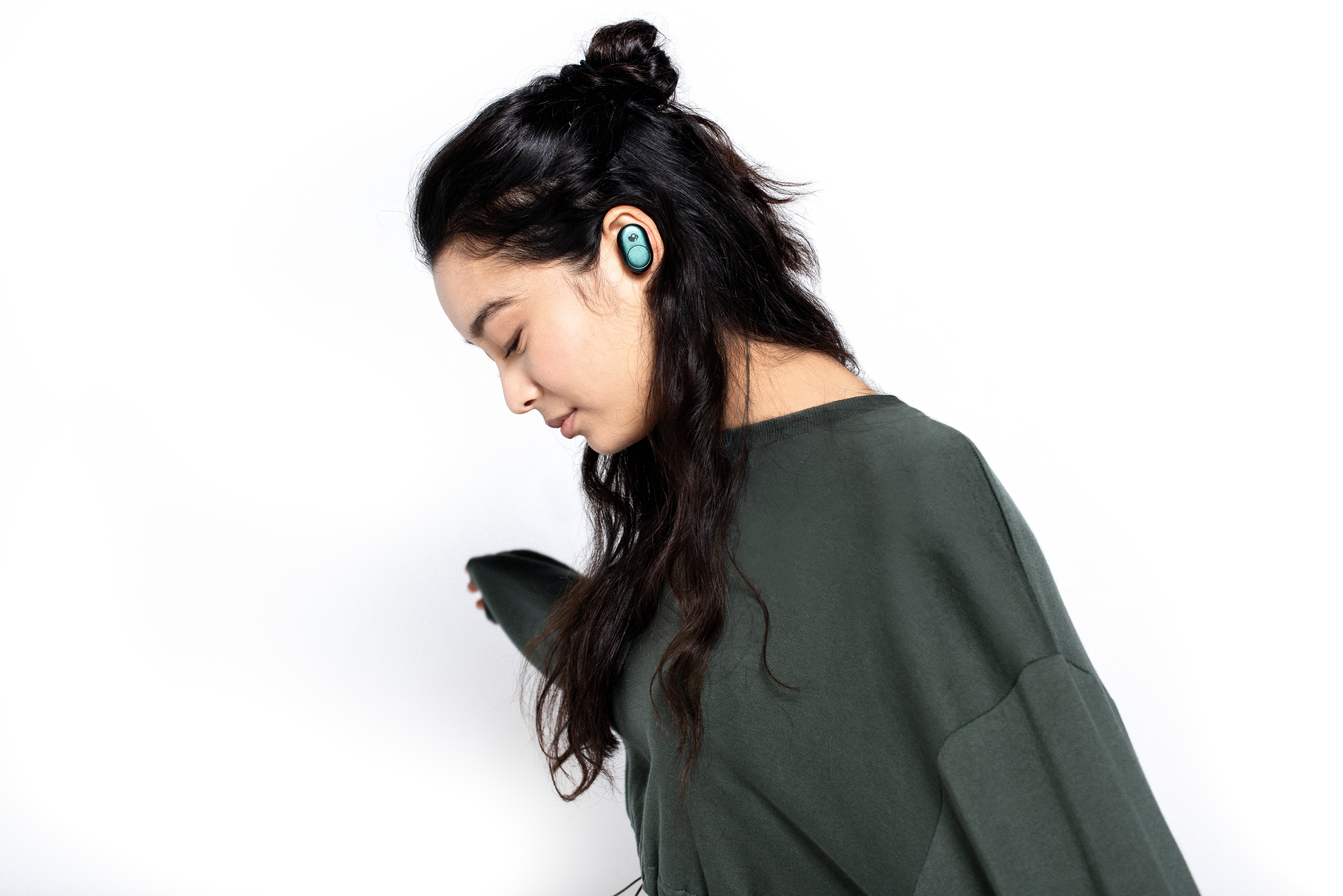SKULLCANDY Push, In-ear Kopfhörer Bluetooth Dunkelgrün