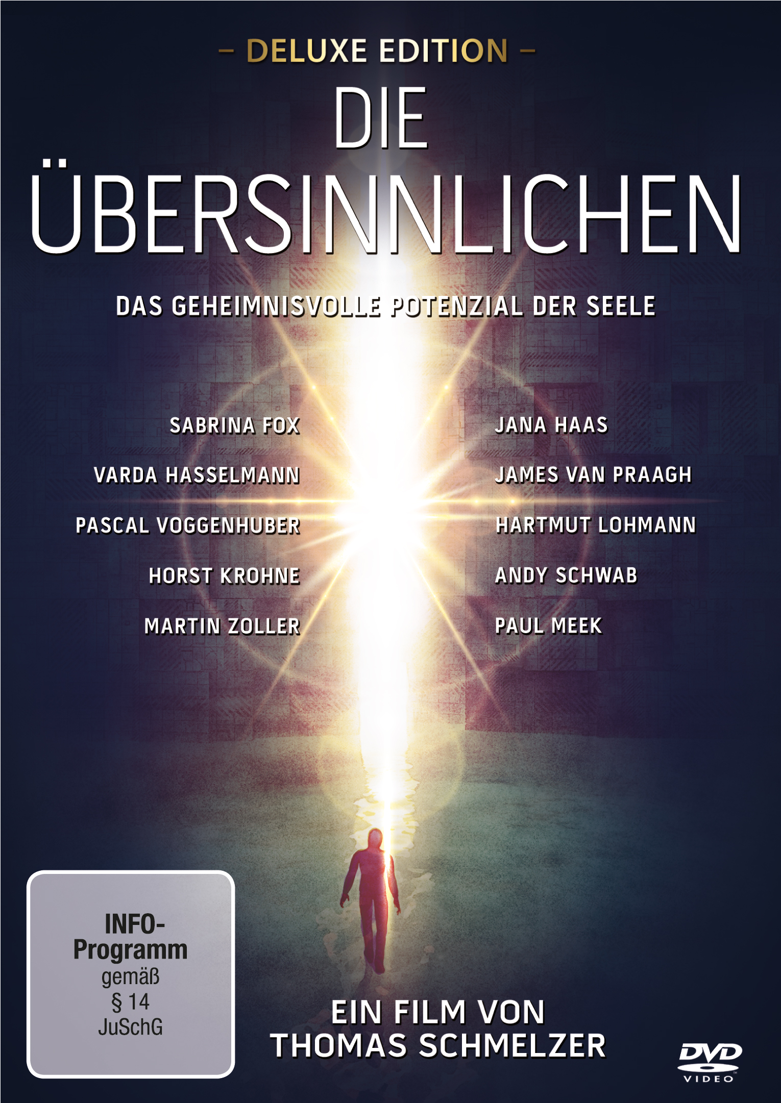 Filmposter: ein helles Licht geht auf eine Figur nieder. Text und Namen sind auf dem Poster.