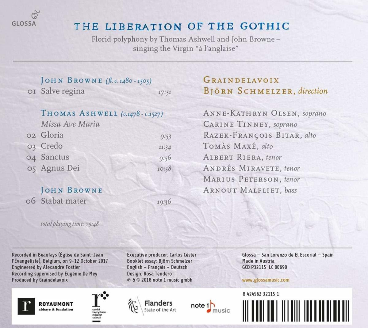 CD-Cover mit Text über Musik von Thomas Ashwell, John Browne und anderen.