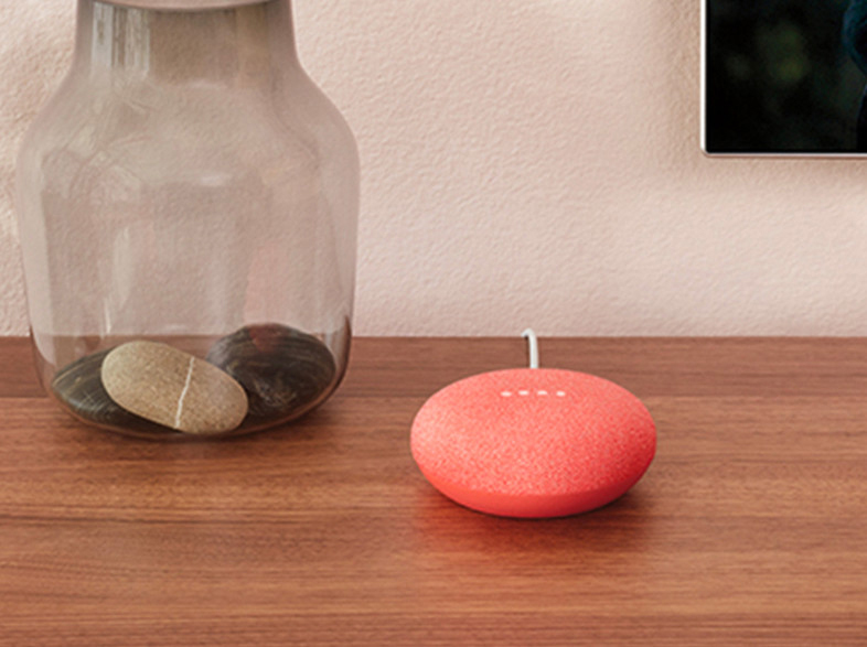 GOOGLE Home Mini Smart Speaker mit Sprachsteuerung, Koralle