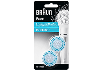 Recambio cepillo facial - Braun Exfoliation 80-E, Para limpiadora facial Braun Face, 2 unidades