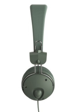 Auriculares verdes, estilo over-ear, sobre un fondo blanco.