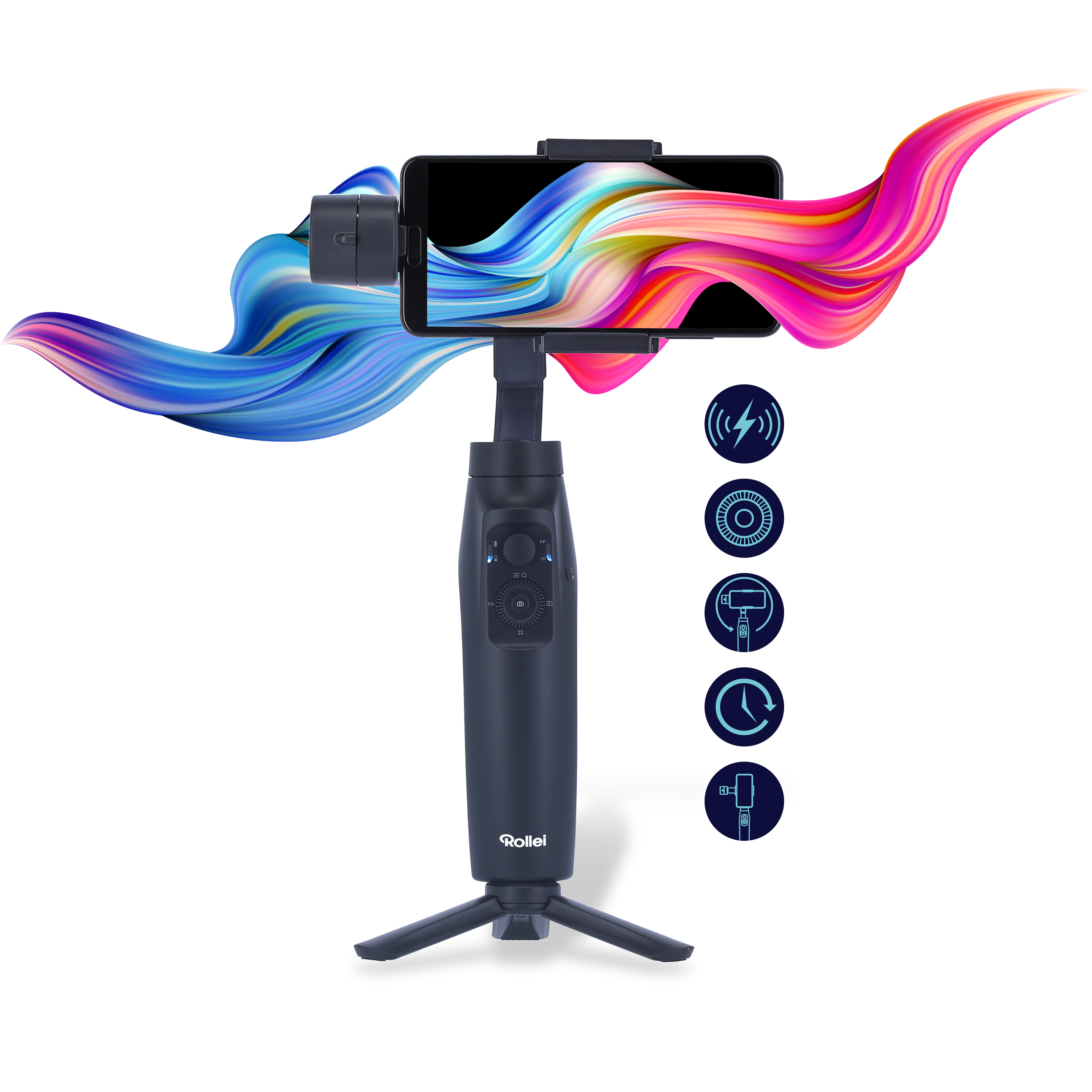 ROLLEI GO! Smartphone Gimbal Gimbal, Schwarz