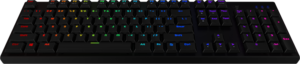 TESORO Gram Spectrum UXL RGB Mechanikus (AGILE Slim Optic Blue switch) gaming billentyűzet - fekete