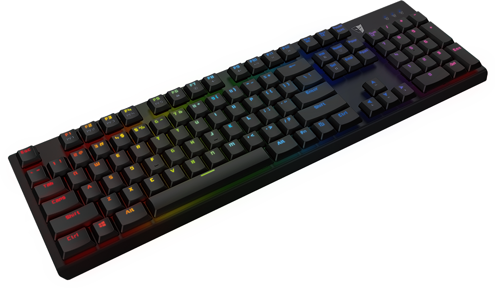TESORO Gram Spectrum UXL RGB Mechanikus (AGILE Slim Optic Blue switch) gaming billentyűzet - fekete