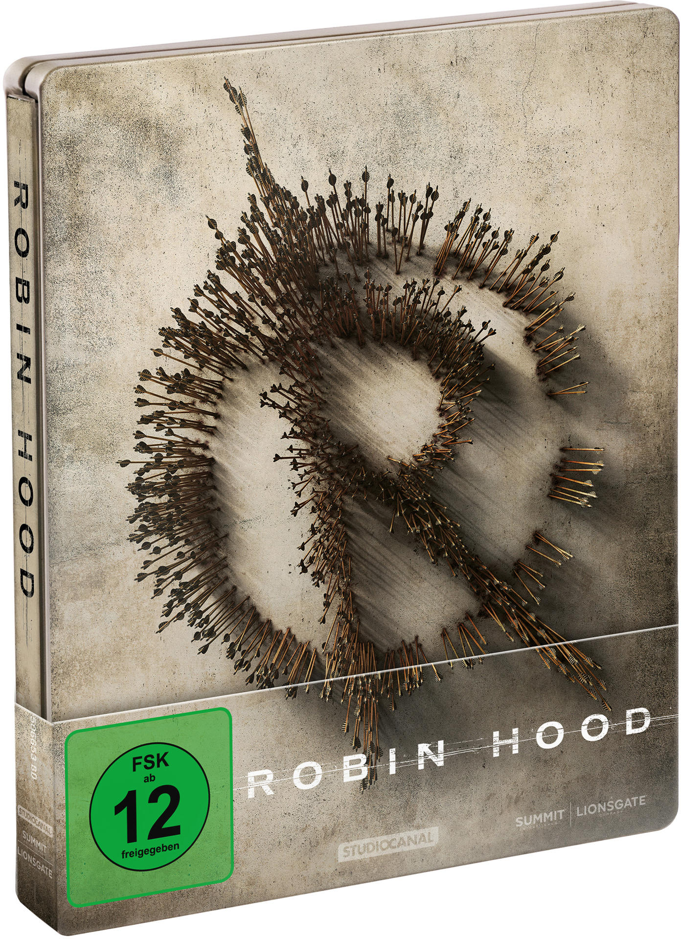Robin Hood DVD-Hülle mit Pfeilen auf dem Cover.