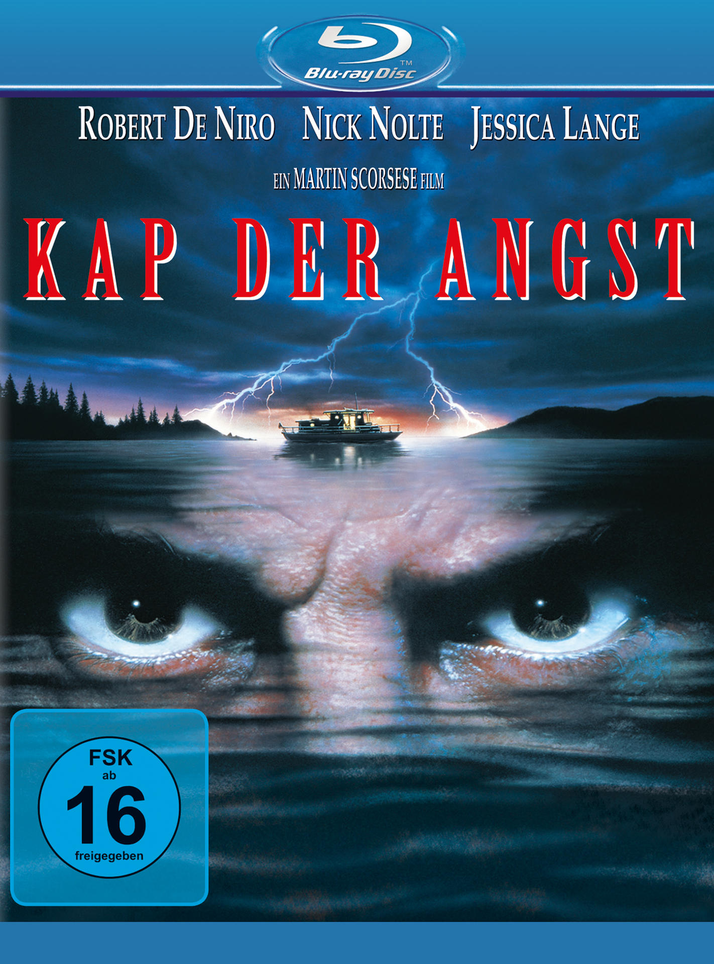 DVD-Cover für den Film Kap der Angst, mit Robert De Niro und Nick Nolte.