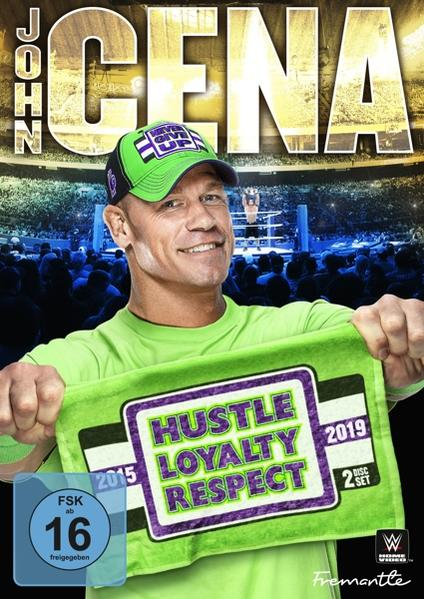 John Cena DVD-Cover. Er hält ein grünes Handtuch und trägt eine Kappe. Hintergrund ist ein Wrestling-Ring.