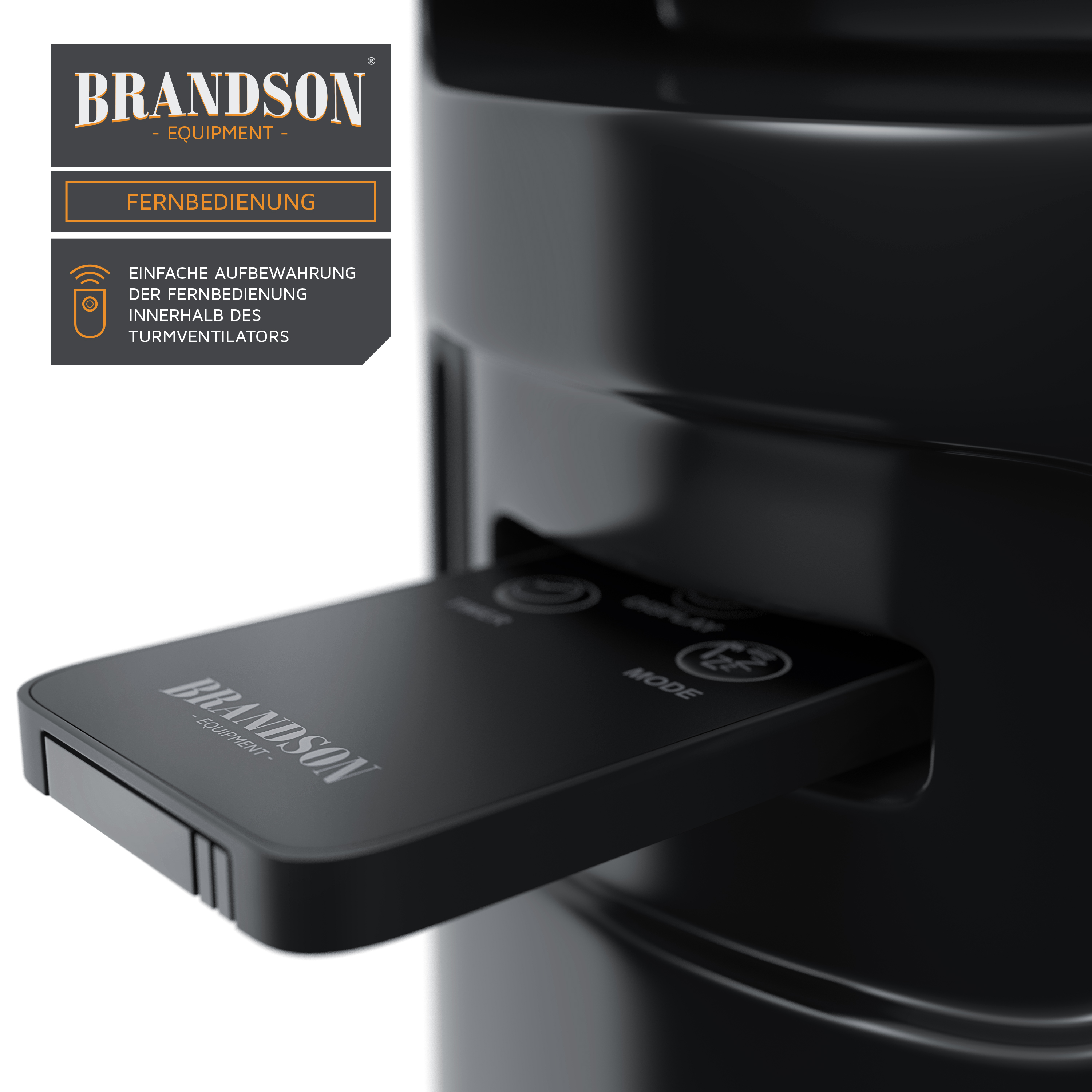 BRANDSON 303086 Turmventilator Schwarz (45 Watt)