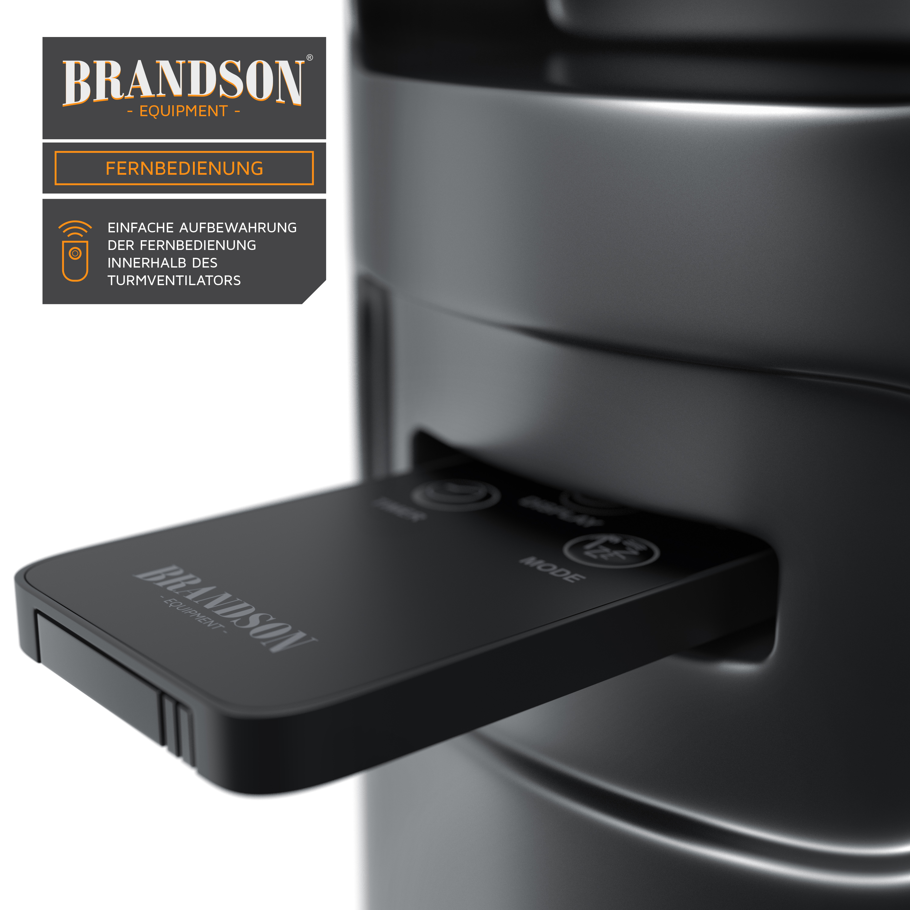 BRANDSON 303143 Turmventilator Grau (45 Watt)