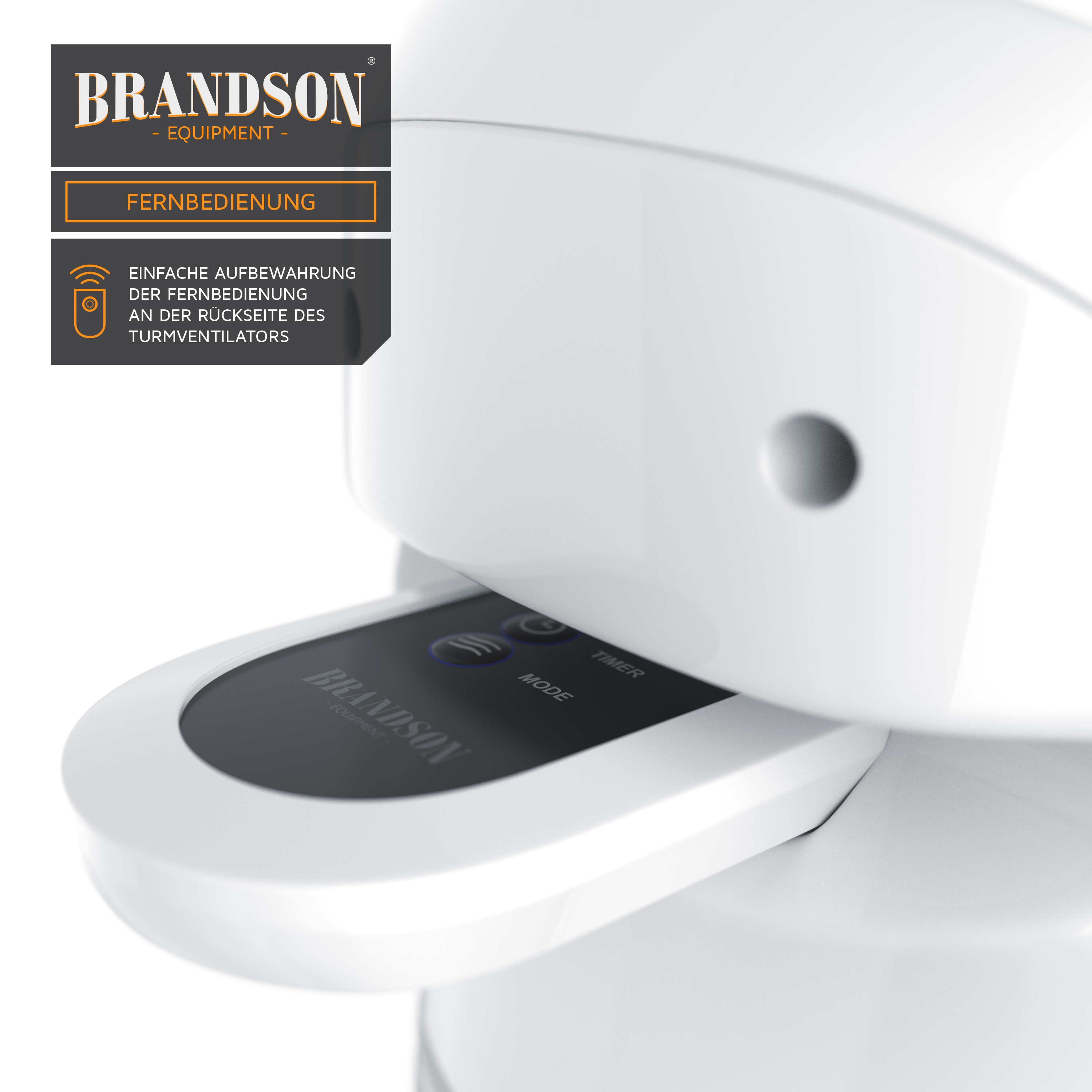 BRANDSON 303053 Turmventilator Weiß (60 Watt)