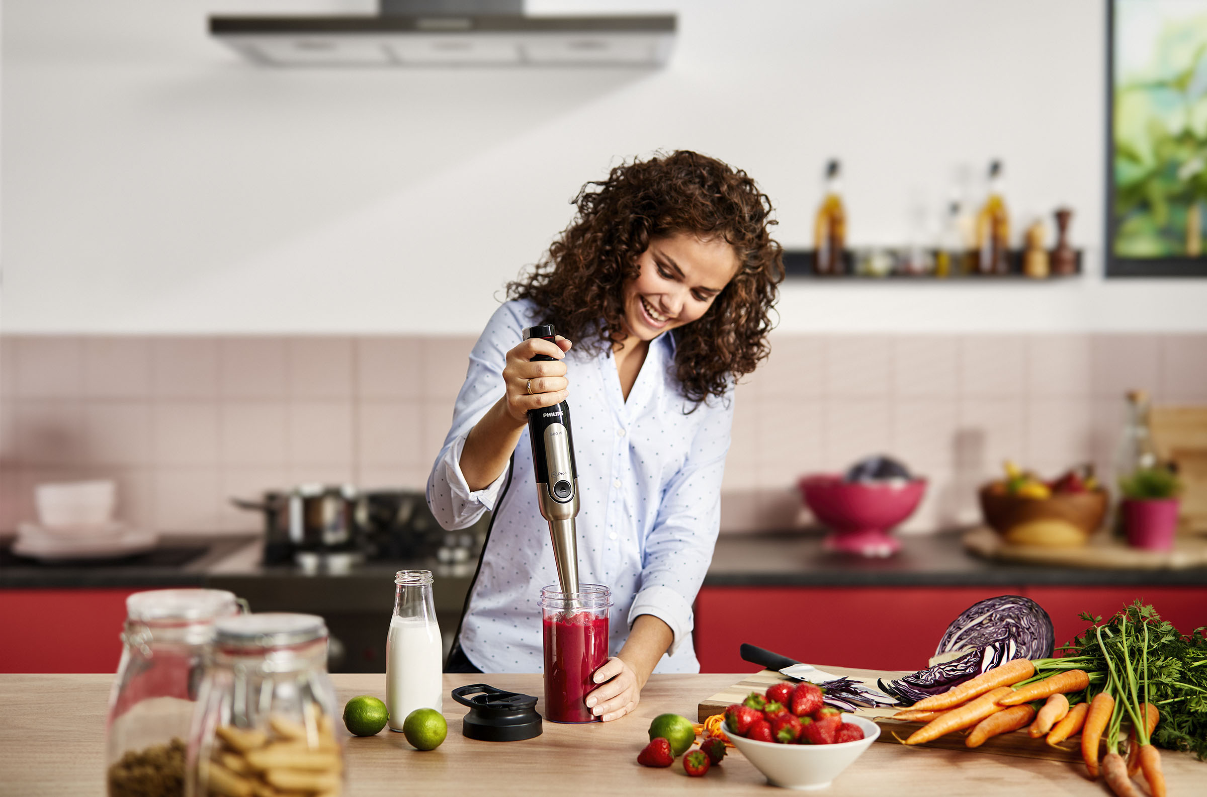 PHILIPS HR 2653/90 Stabmixer Edelstahl/Schwarz (800 Watt, Trinkflasche 0.5 l)