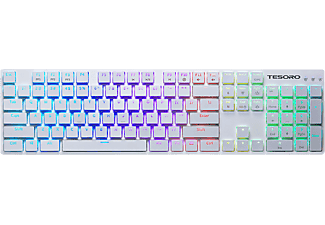 TESORO Gram XS UltraLowProfile RGB Mechanikus (AGILE Slim Blue switch) gaming billentyűzet - fehér