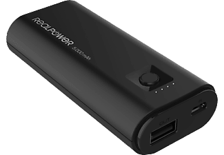 REALPOWER PB-5000 mini 5.000mAh Powerbank (RP-270314) - fekete