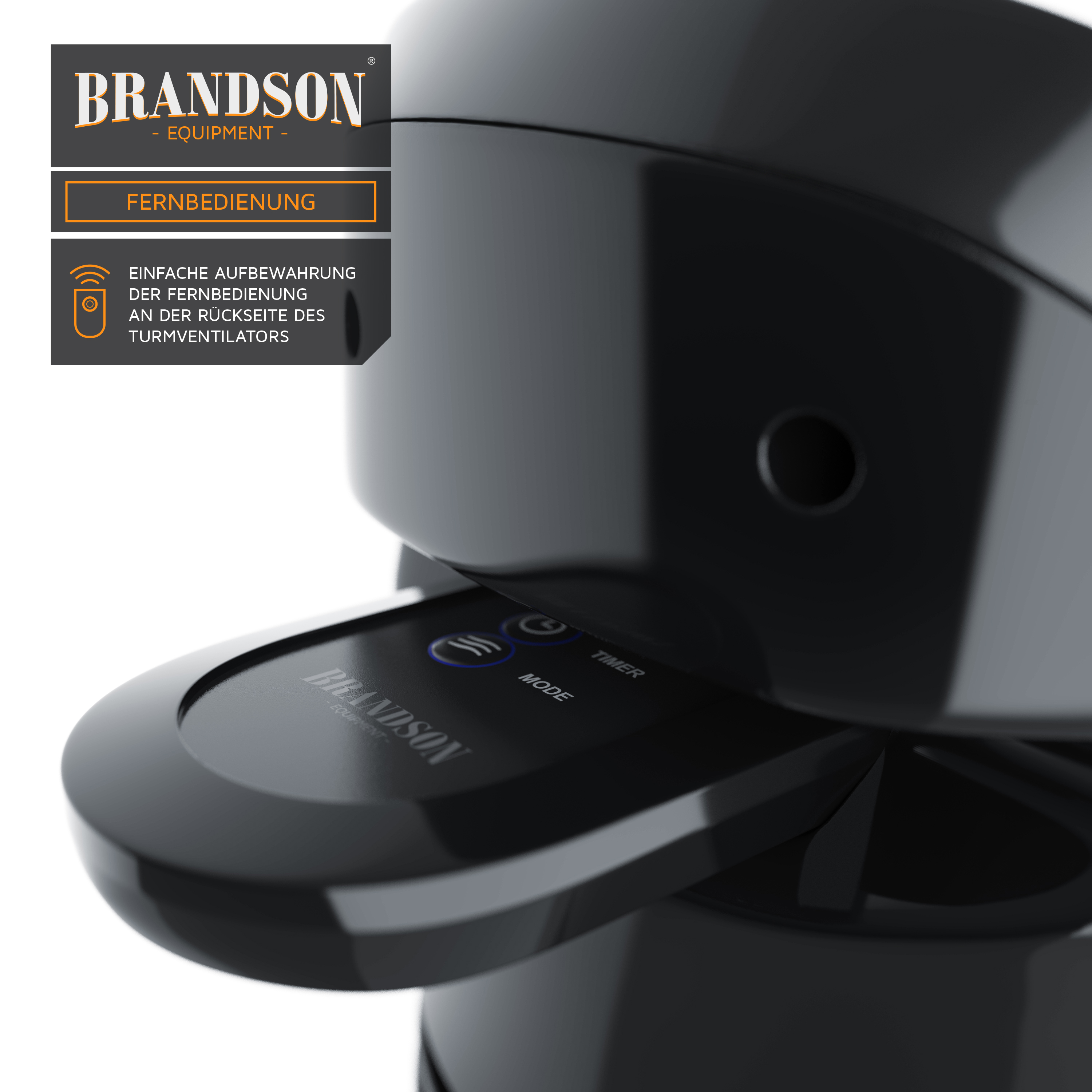 BRANDSON 303054 Turmventilator Schwarz (60 Watt)