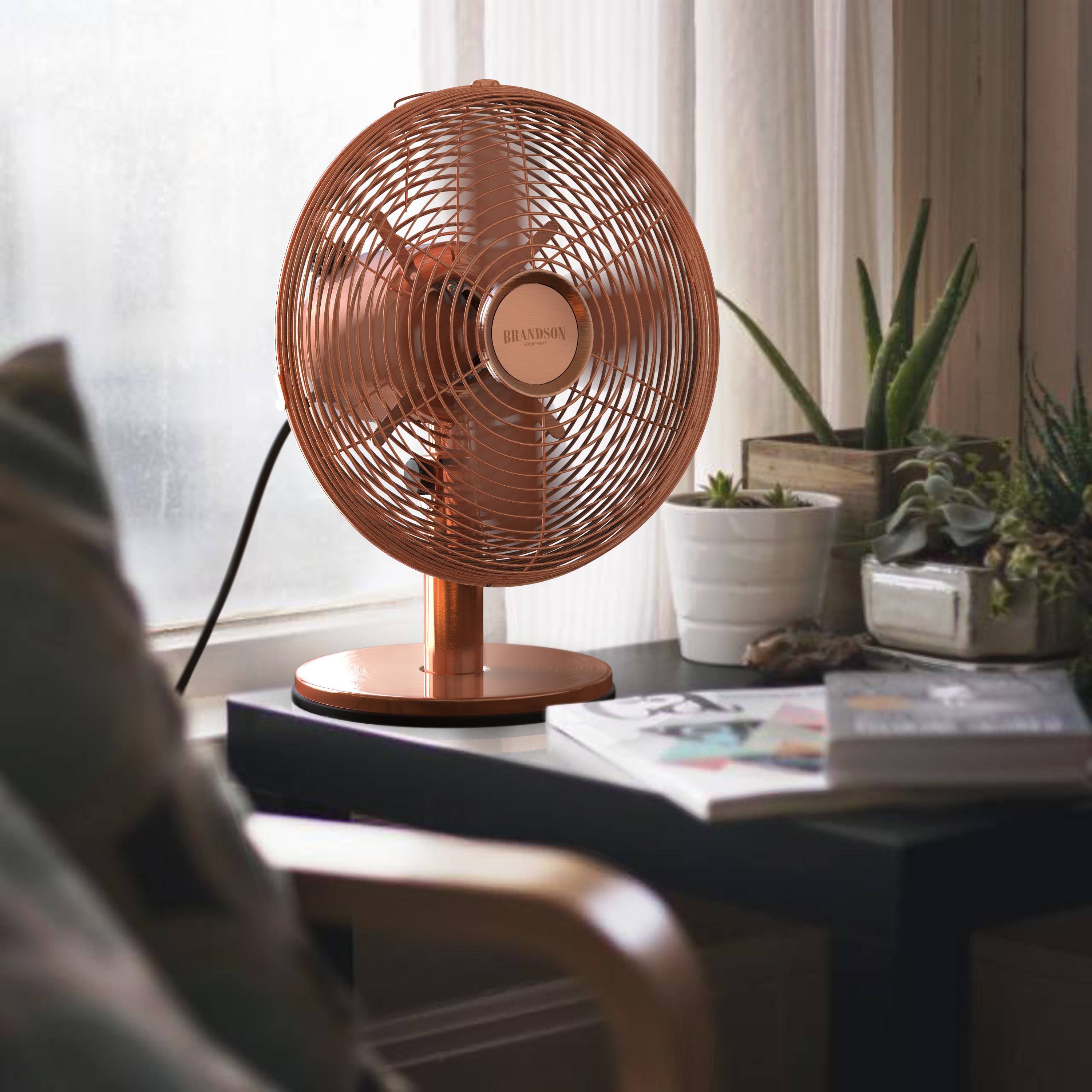 BRANDSON 303057 Tischventilator Kupfer (30 Watt)