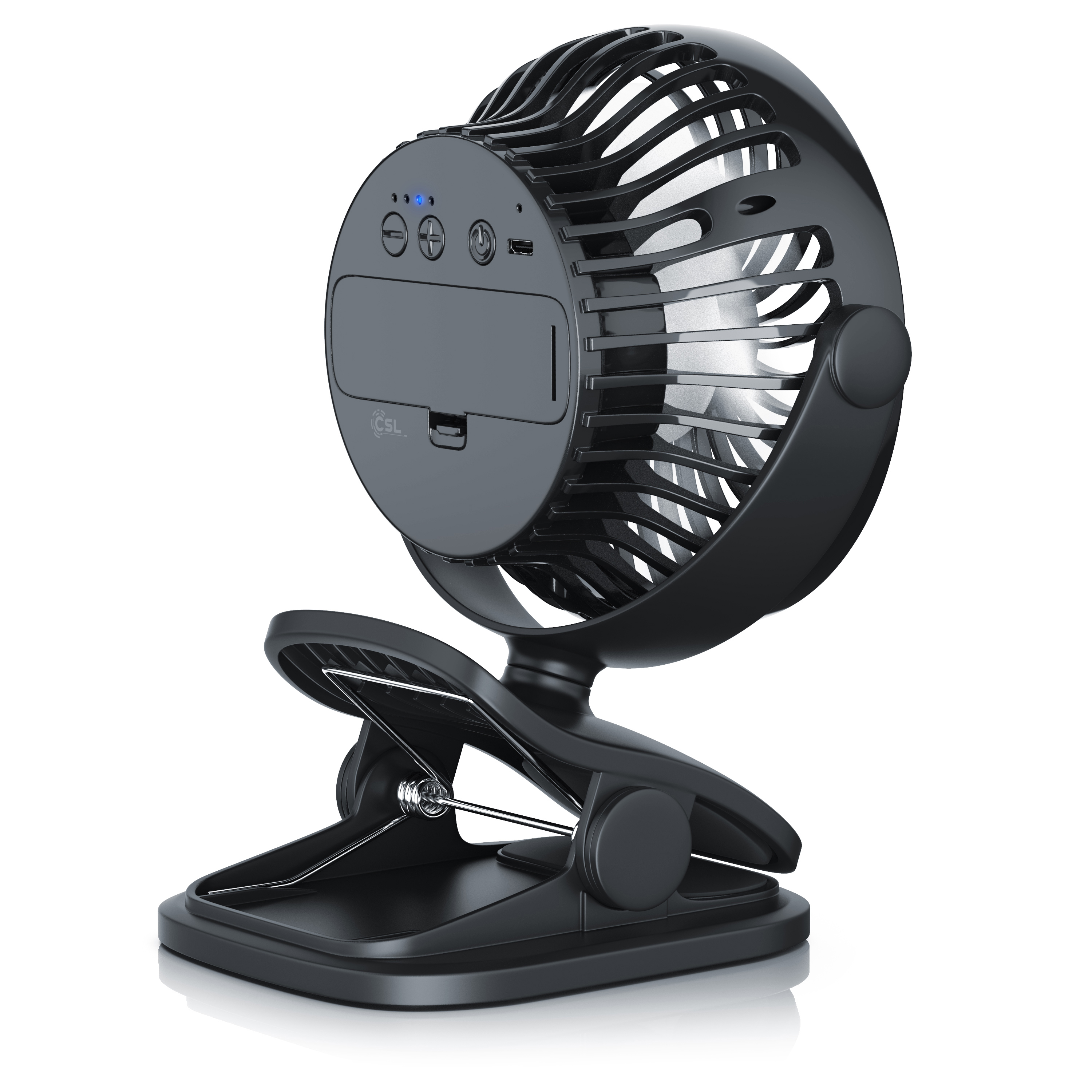 CSL 303158 USB Clip Tischventilator Schwarz (4,5 Watt)