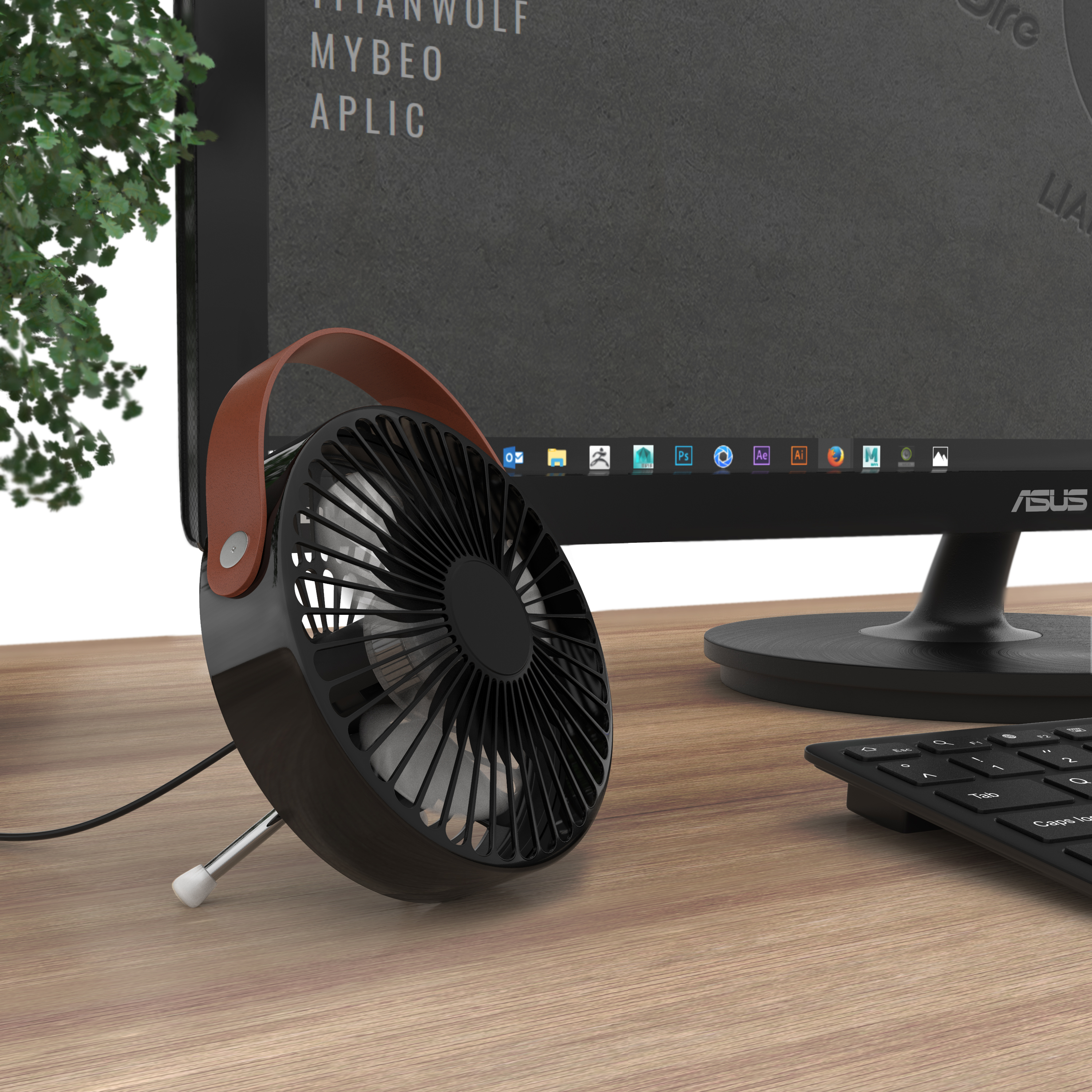 CSL 303023 USB Mini Tischventilator Schwarz (2 Watt)