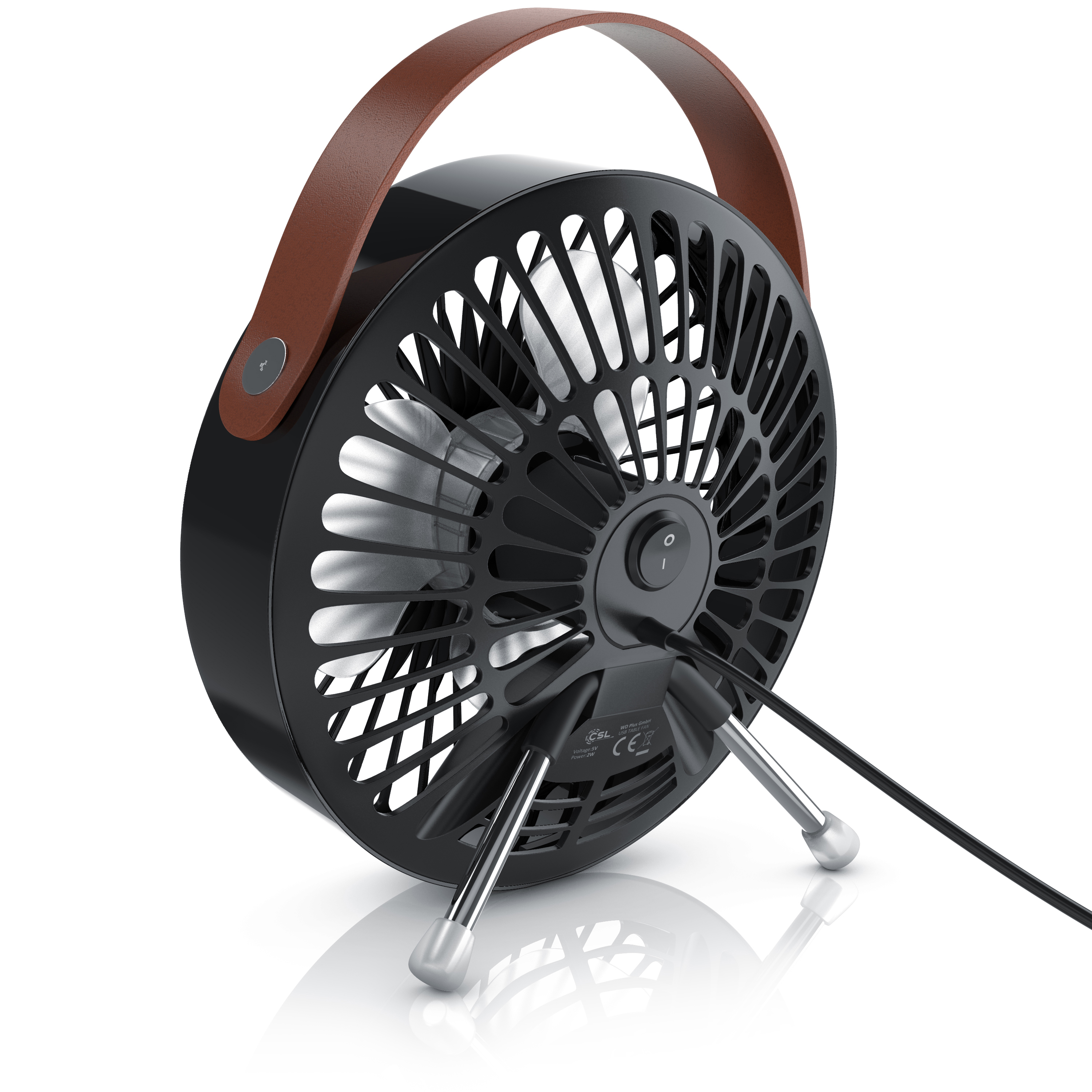 CSL 303023 USB Mini Tischventilator Schwarz (2 Watt)