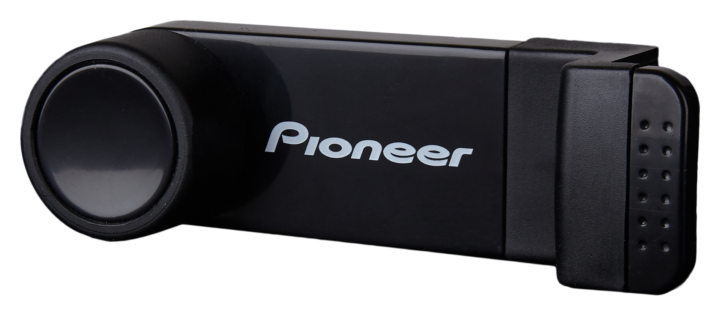 Black Pioneer car audio remote control device.