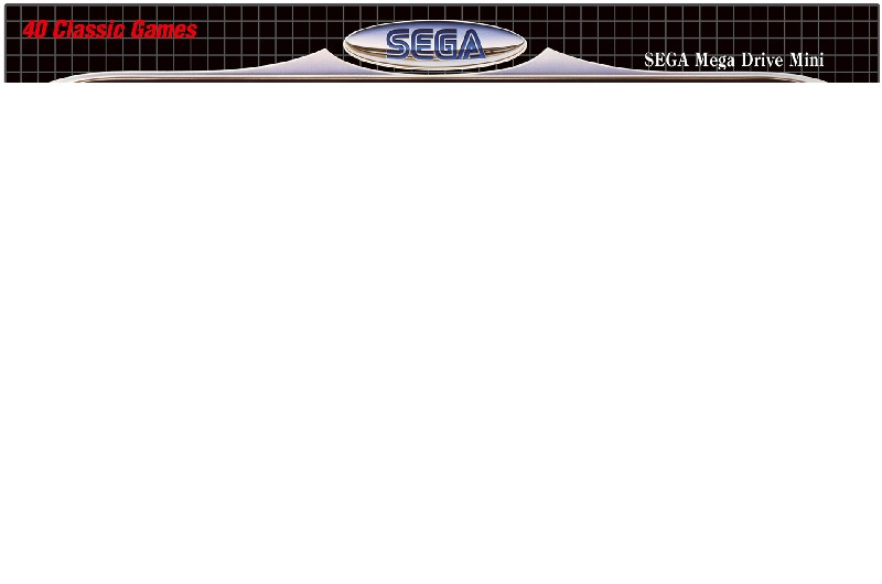 Consola - SEGA Mega Drive Mini, 42 juegos, 2 mandos, Negro