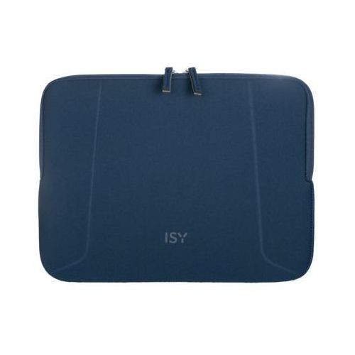 Funda azul para portátil con dos cremalleras, marca ISY.