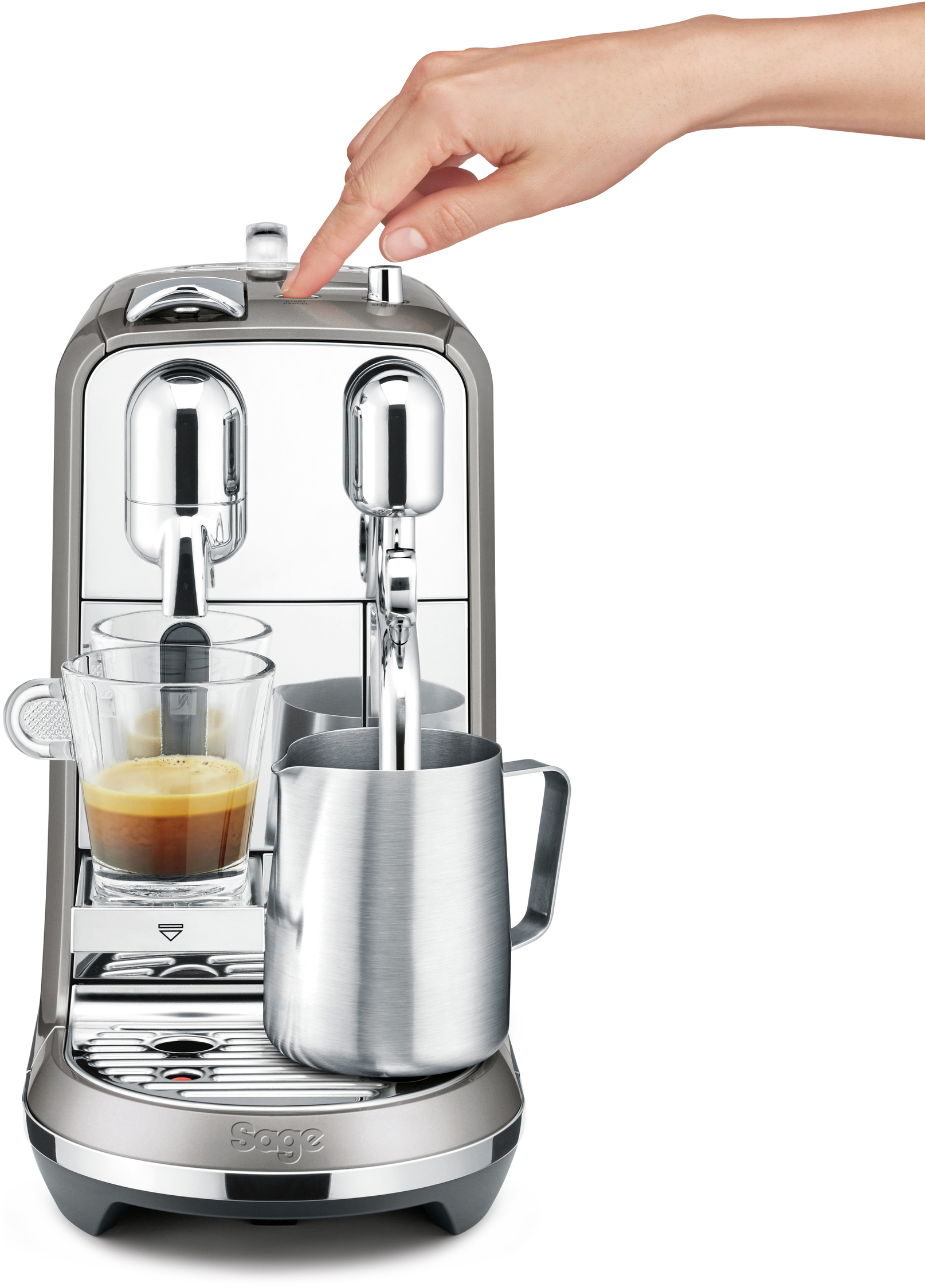 SAGE  Creatista Plus Smoked Hickory - Capsulemachine - Grijs