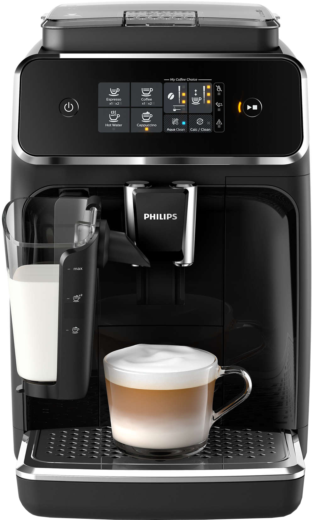 PHILIPS  Machine expresso LatteGo Series 2200 (EP2231/40) - Machine expresso full automatique - Nombre max. de tasses: 2 - Récipient à lait externe - Noir Glossy