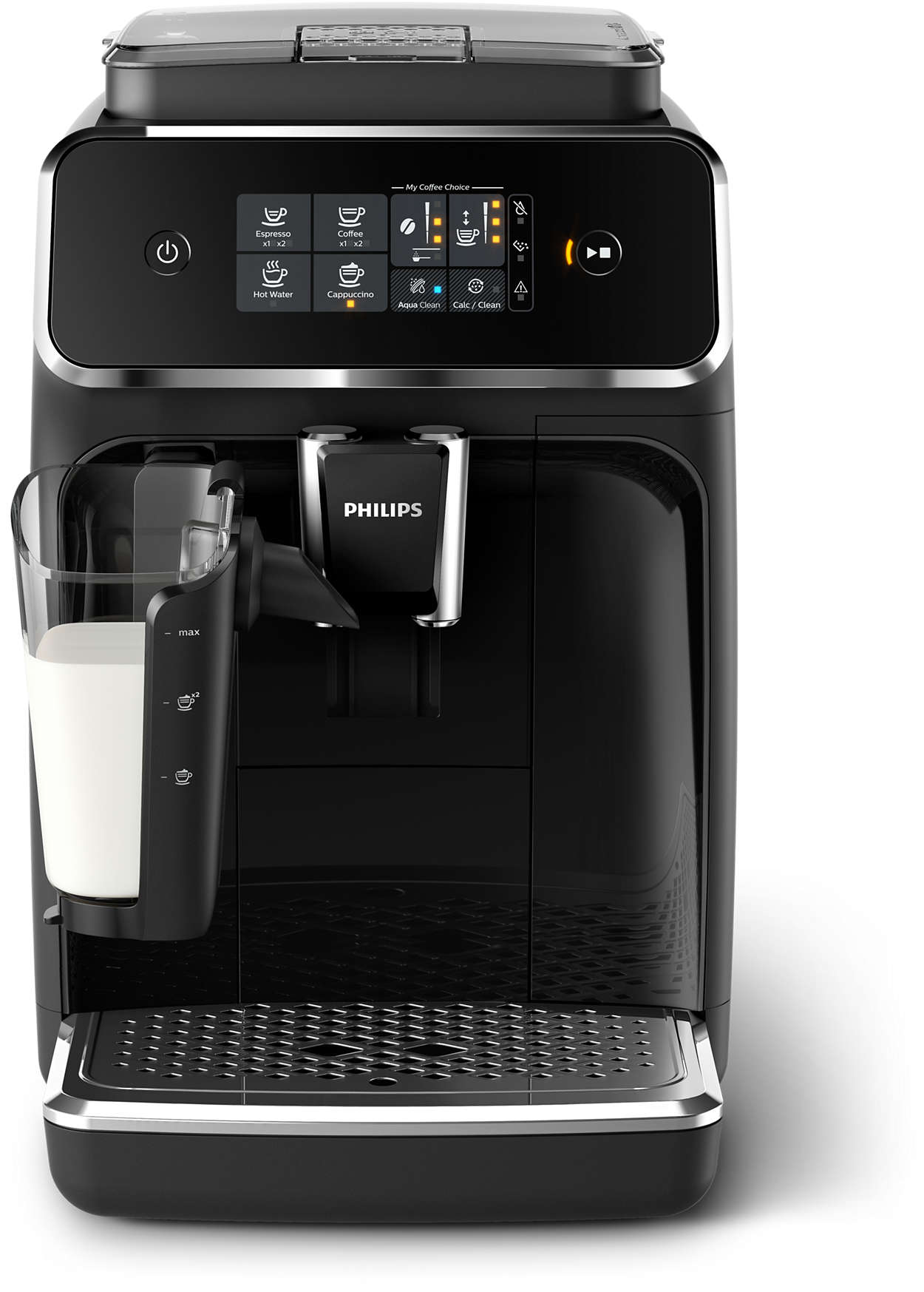PHILIPS  Machine expresso LatteGo Series 2200 (EP2231/40) - Machine expresso full automatique - Nombre max. de tasses: 2 - Récipient à lait externe - Noir Glossy